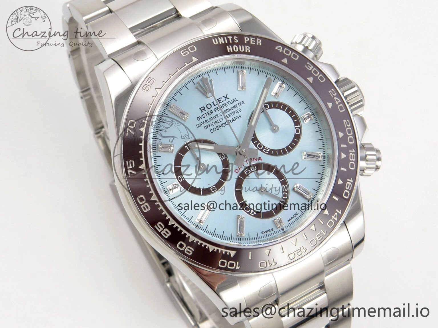 Daytona 126506 VSF 1:1 Best Edition 904L Steel Ice Blue Crystal Dial on SS Braclet VS4131 V2 (Weighted)