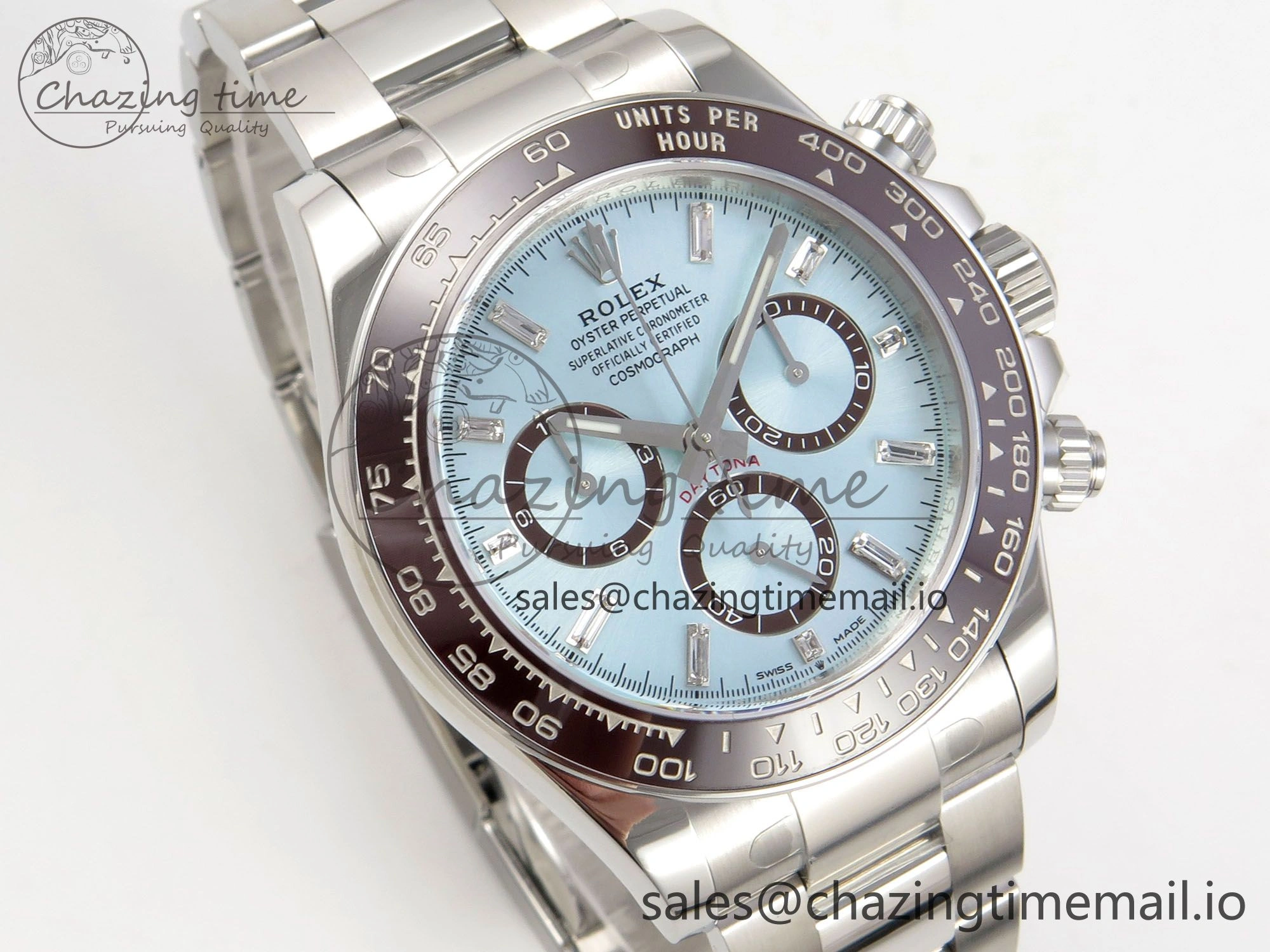 Daytona 126506 VSF 1:1 Best Edition 904L Steel Ice Blue Crystal Dial on SS Braclet VS4131 V2 (Weighted)