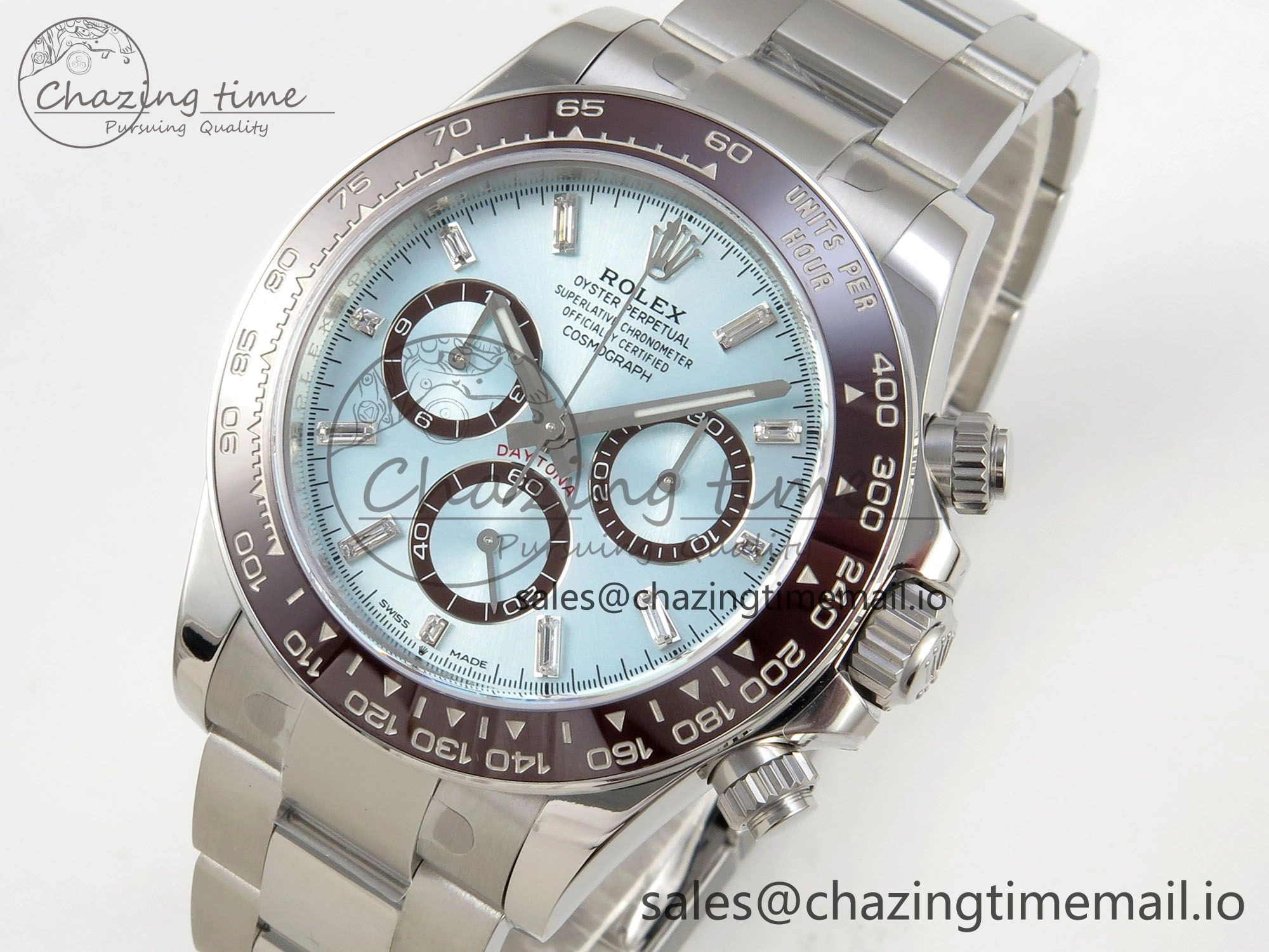 Daytona 126506 VSF 1:1 Best Edition 904L Steel Ice Blue Crystal Dial on SS Braclet VS4131 V2 (Weighted)