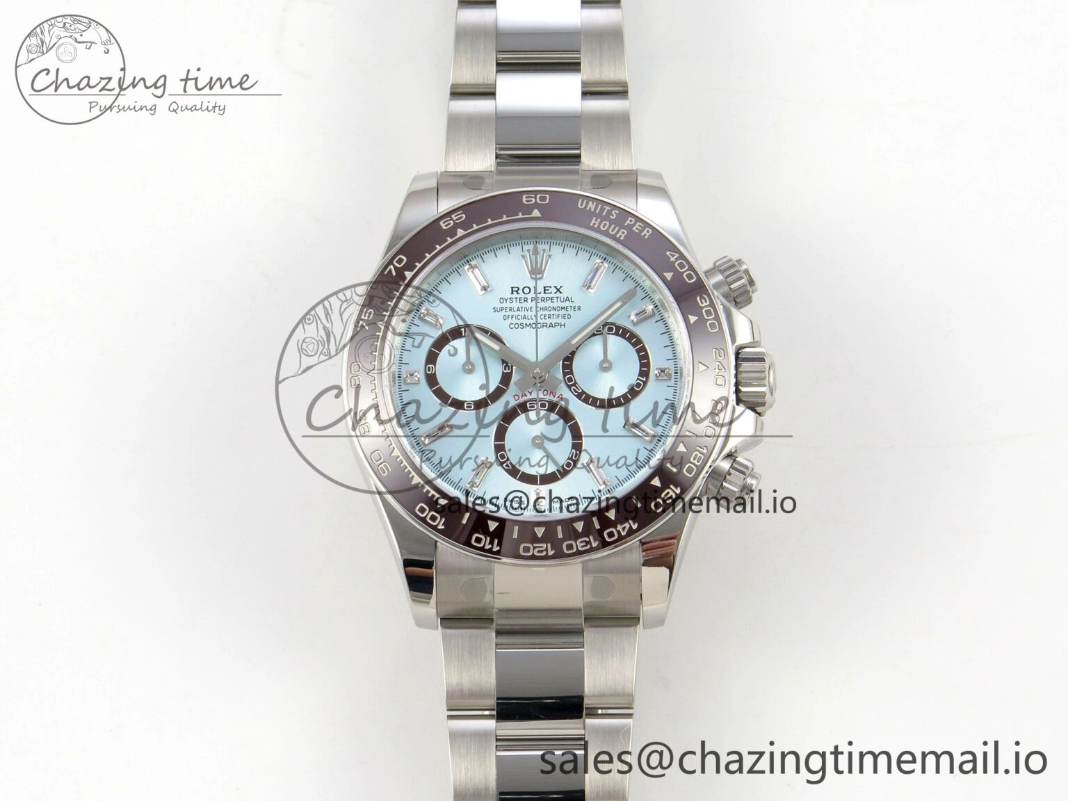 Daytona 126506 VSF 1:1 Best Edition 904L Steel Ice Blue Crystal Dial on SS Braclet VS4131 V2 (Weighted)