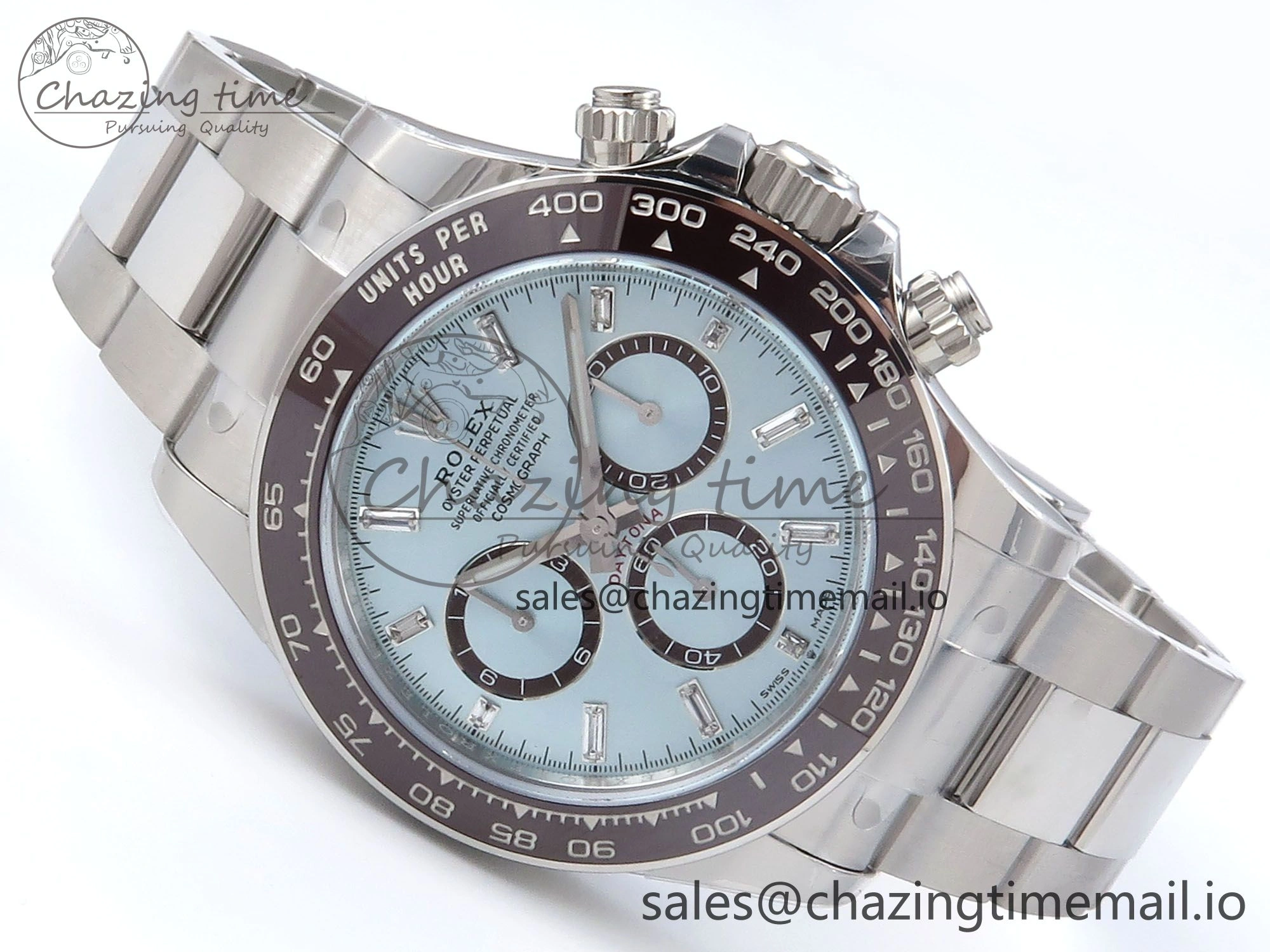 Daytona 126506 VSF 40mm SS 1:1 Best Edition Ice Blue Diamonds Dial on SS Bracelet SA4131 Super Clone