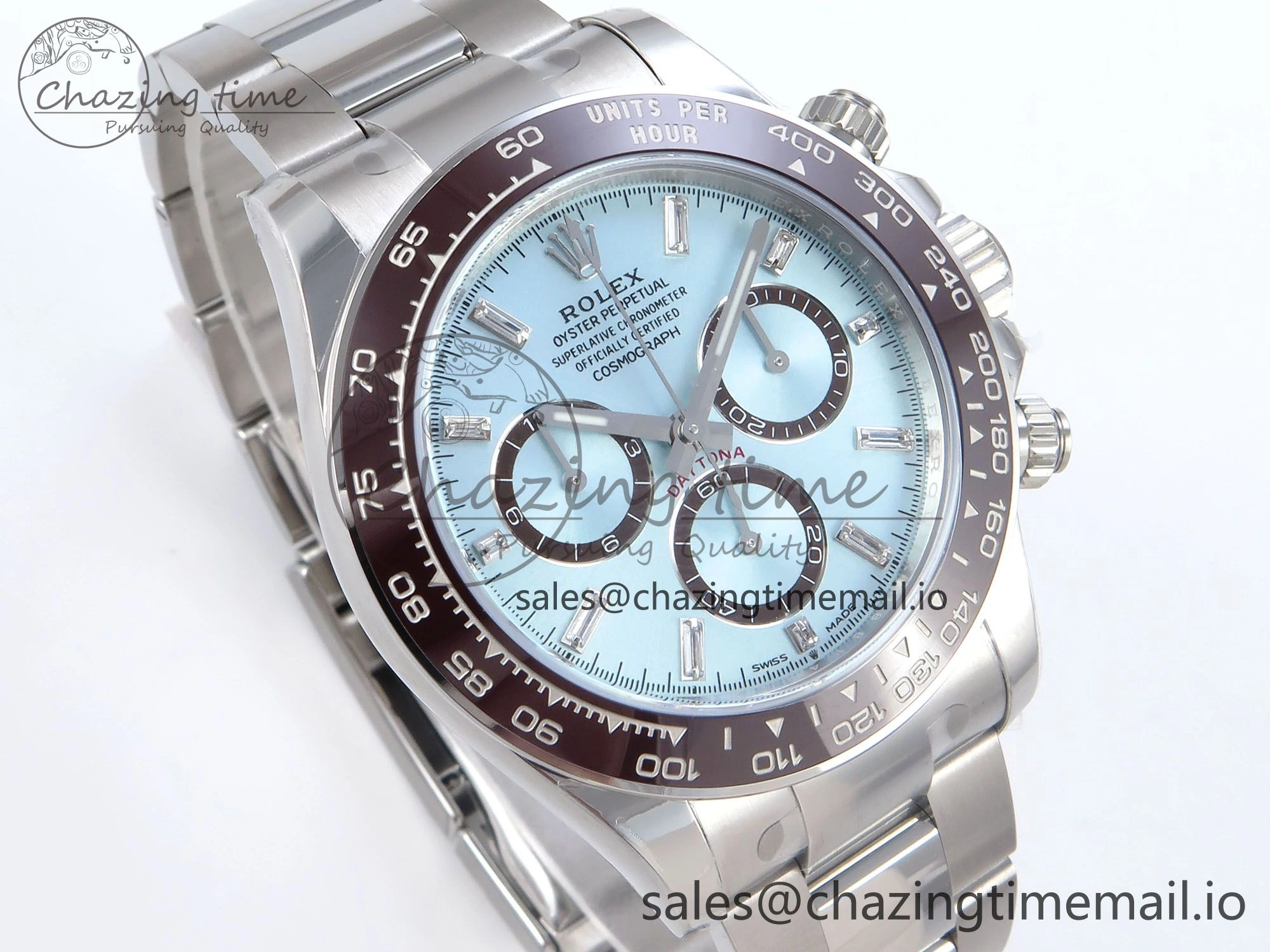 Daytona 126506 VSF 40mm SS 1:1 Best Edition Ice Blue Diamonds Dial on SS Bracelet SA4131 Super Clone