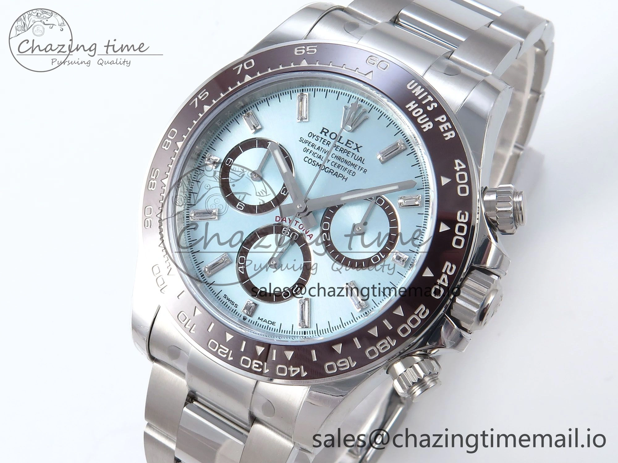 Daytona 126506 VSF 40mm SS 1:1 Best Edition Ice Blue Diamonds Dial on SS Bracelet SA4131 Super Clone