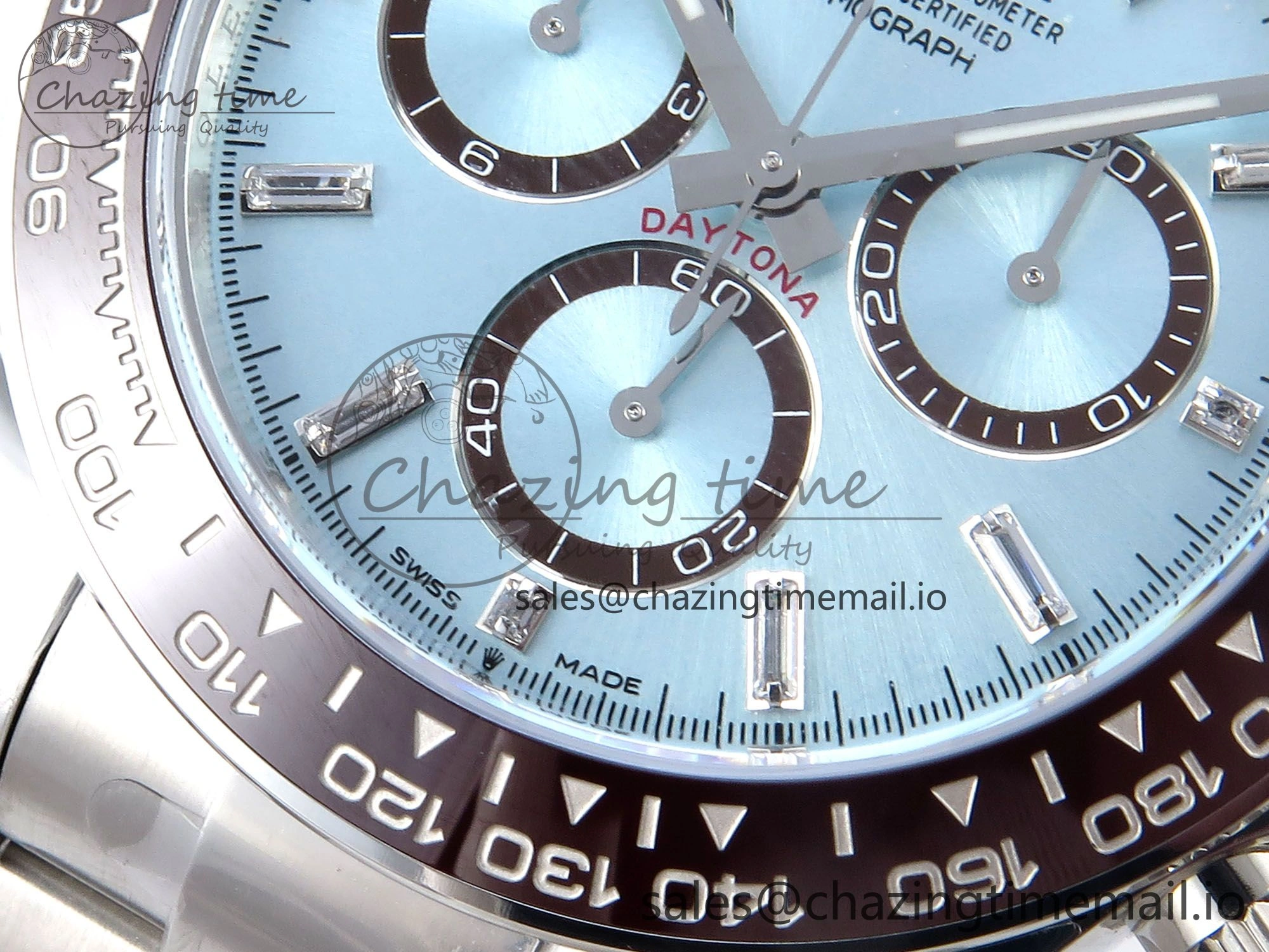 Daytona 126506 VSF 40mm SS 1:1 Best Edition Ice Blue Diamonds Dial on SS Bracelet SA4131 Super Clone