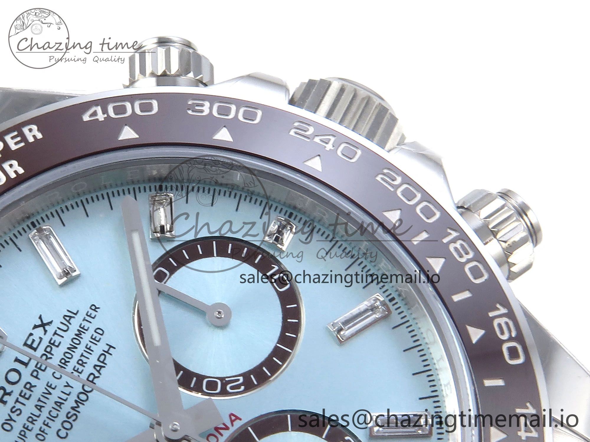 Daytona 126506 VSF 40mm SS 1:1 Best Edition Ice Blue Diamonds Dial on SS Bracelet SA4131 Super Clone