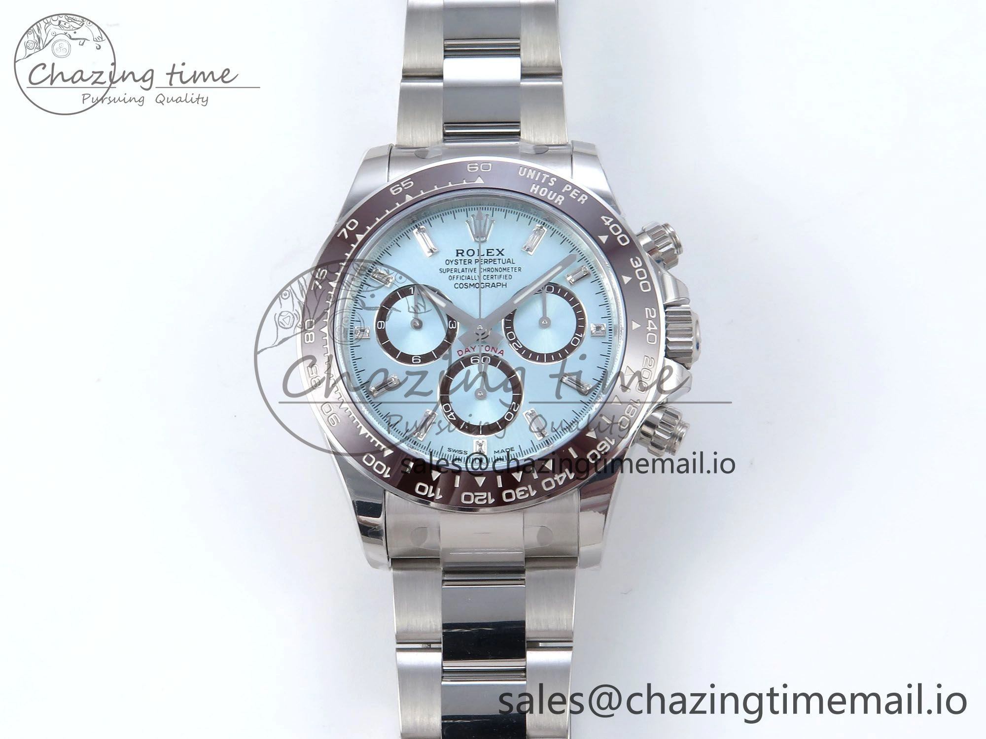Daytona 126506 VSF 40mm SS 1:1 Best Edition Ice Blue Diamonds Dial on SS Bracelet SA4131 Super Clone
