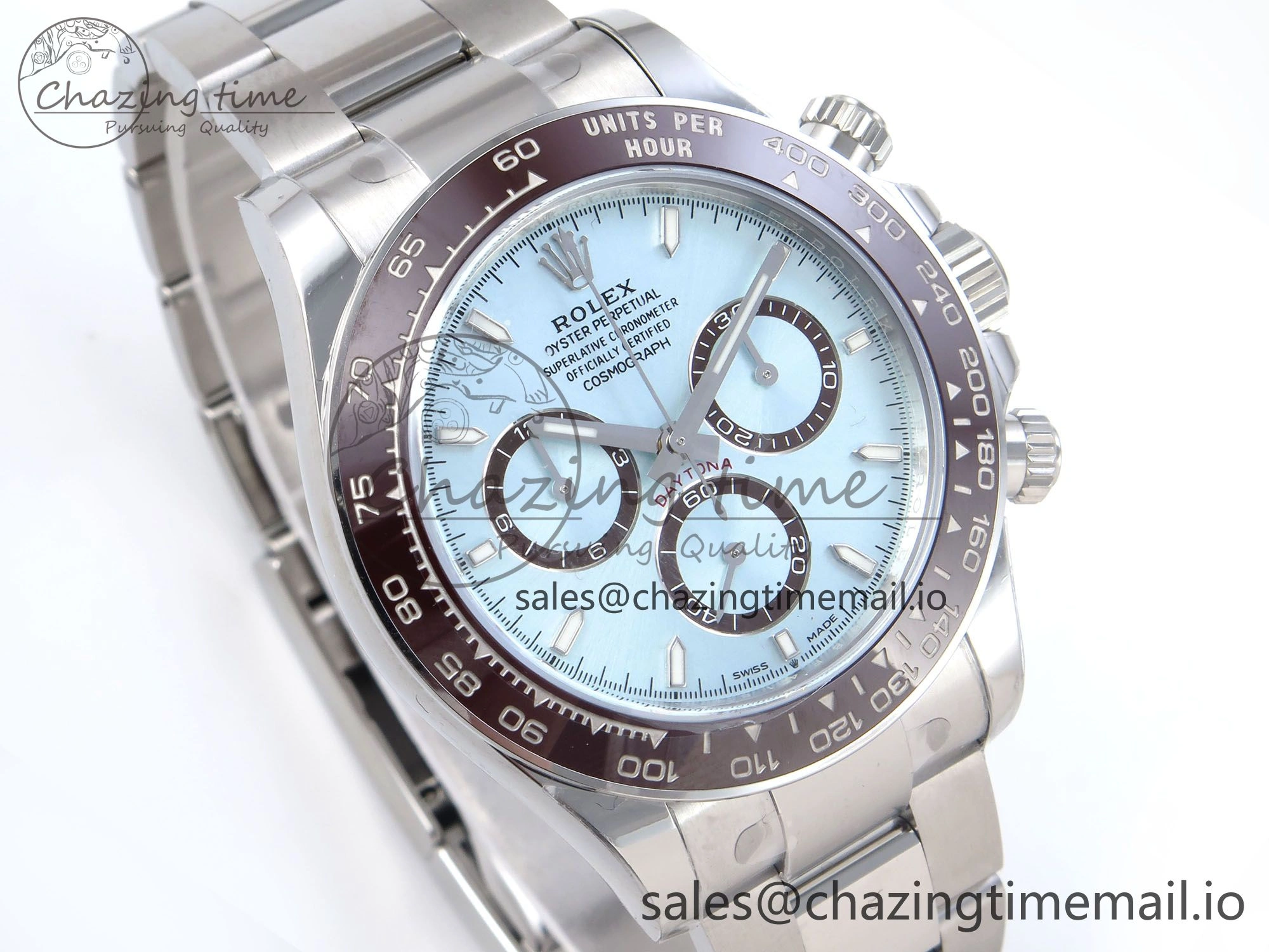 Daytona 126506 VSF 40mm SS 1:1 Best Edition Ice Blue Stick Dial on SS Bracelet SA4131 Super Clone