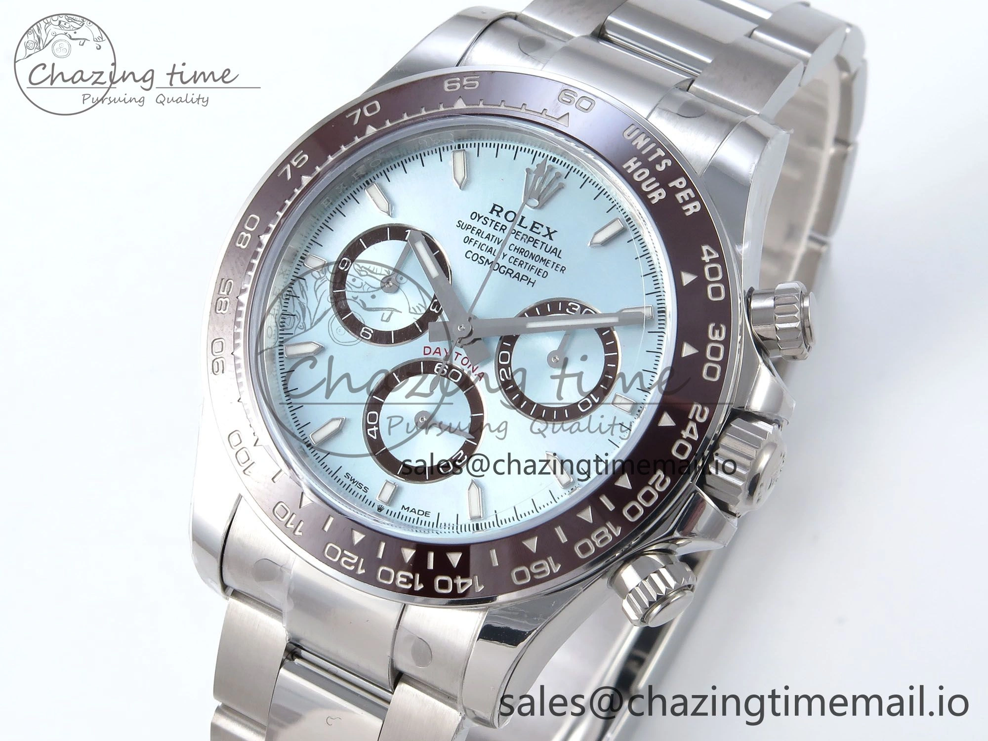 Daytona 126506 VSF 40mm SS 1:1 Best Edition Ice Blue Stick Dial on SS Bracelet SA4131 Super Clone