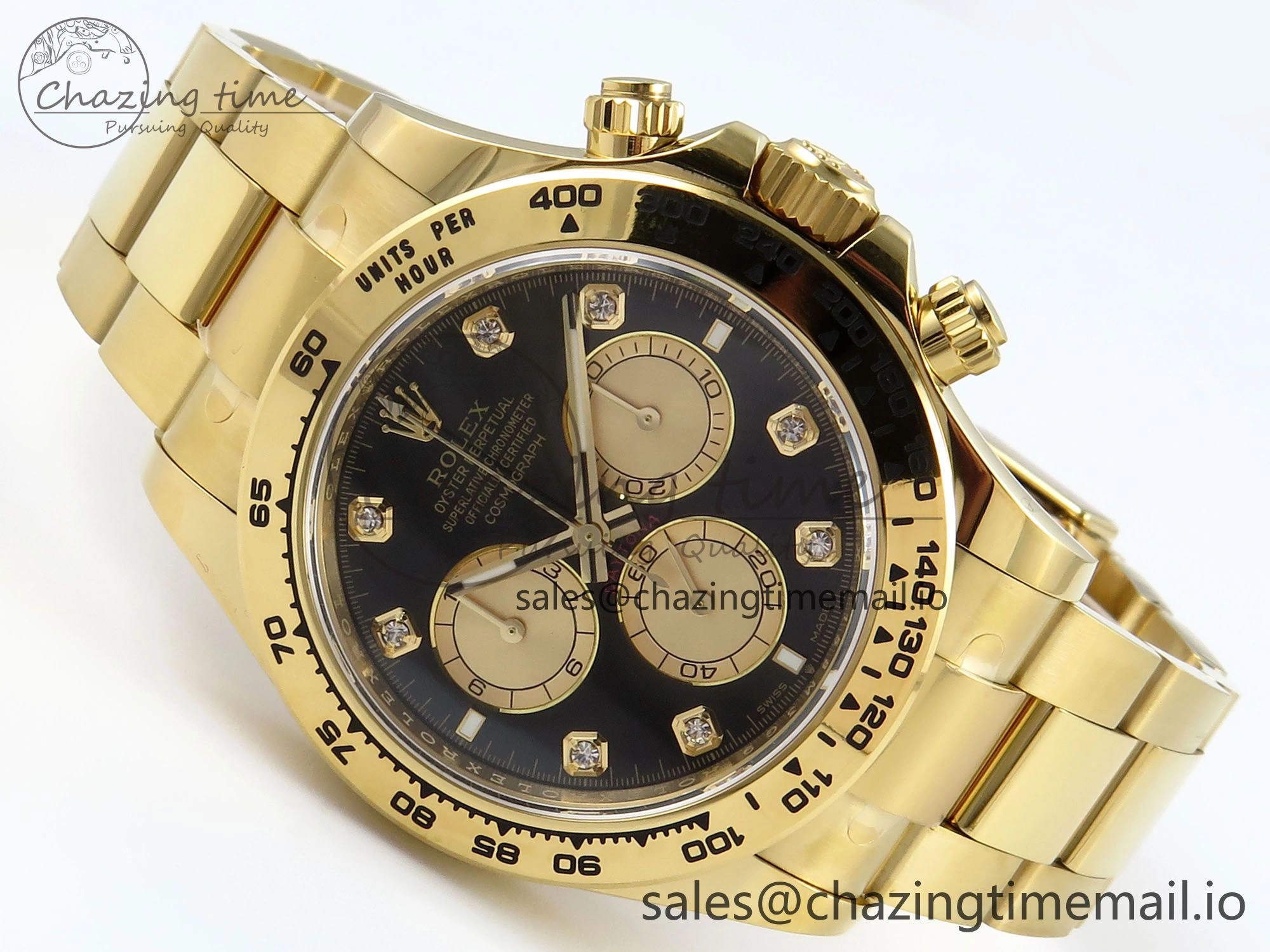 Daytona 126508 APSF 1:1 Best Edition Black YG Diamonds Dial on YG Braclet SH4131