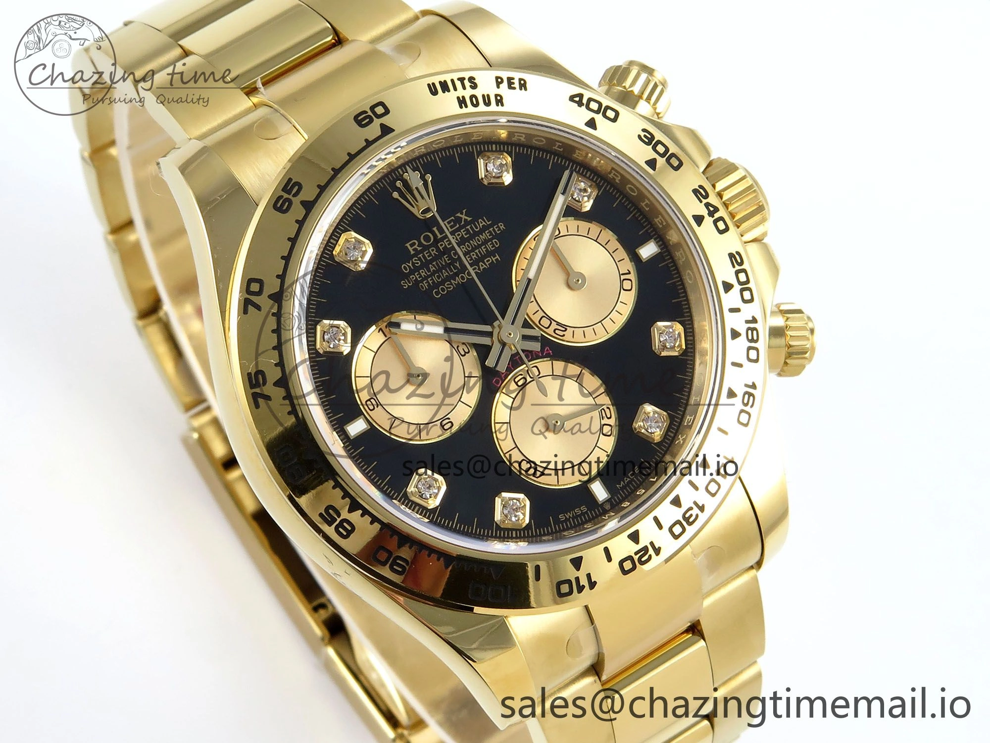 Daytona 126508 APSF 1:1 Best Edition Black YG Diamonds Dial on YG Braclet SH4131