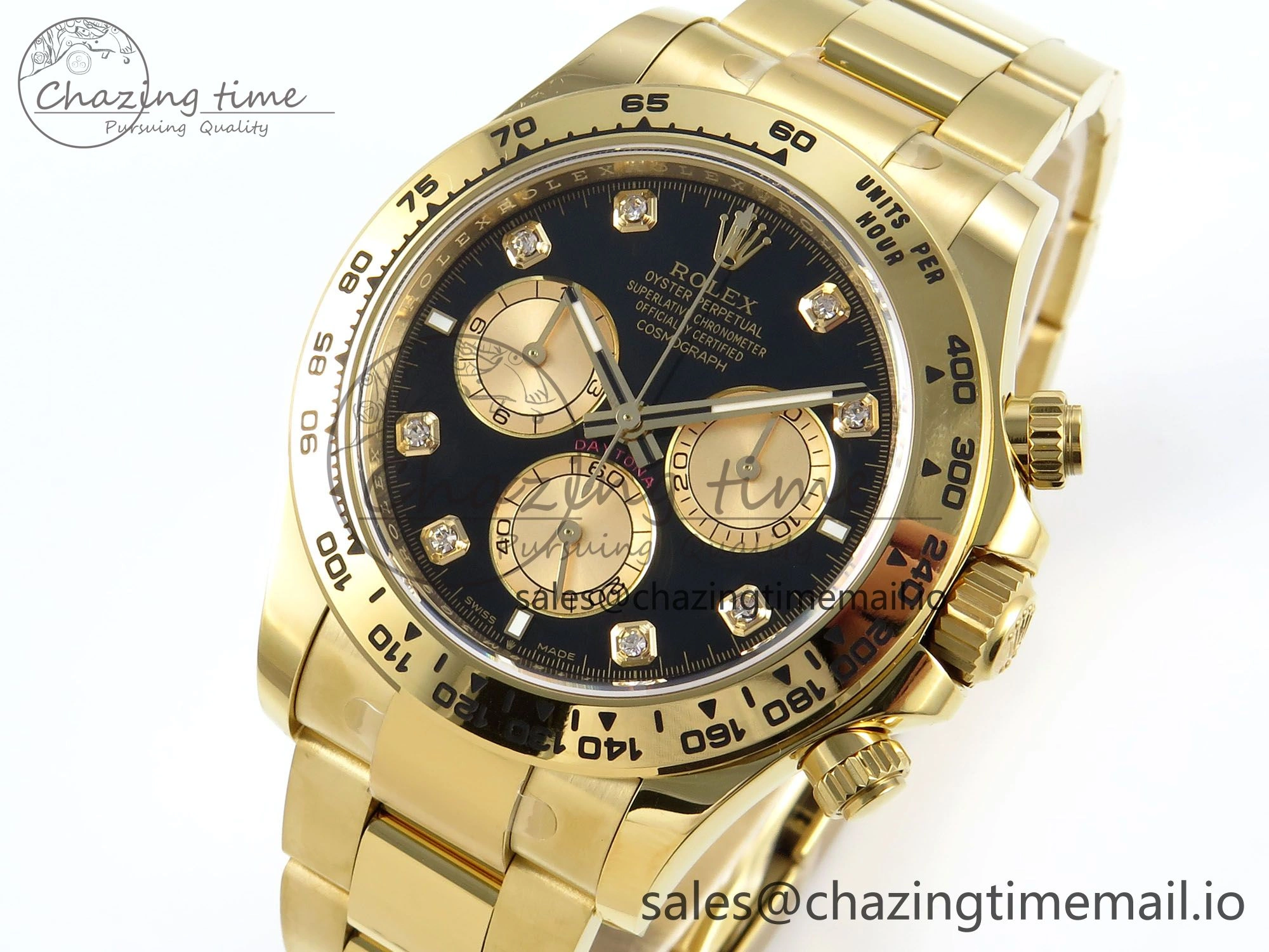 Daytona 126508 APSF 1:1 Best Edition Black YG Diamonds Dial on YG Braclet SH4131