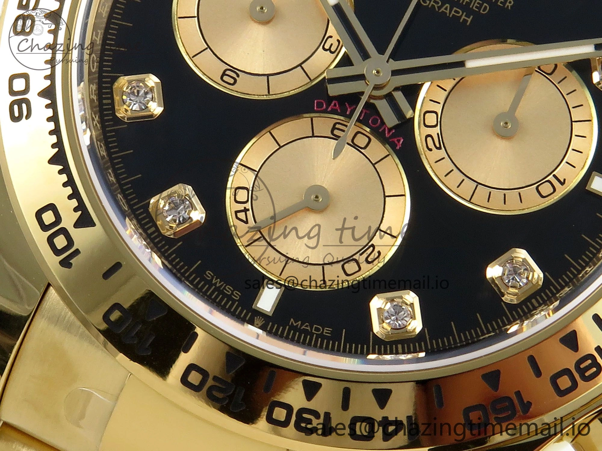 Daytona 126508 APSF 1:1 Best Edition Black YG Diamonds Dial on YG Braclet SH4131