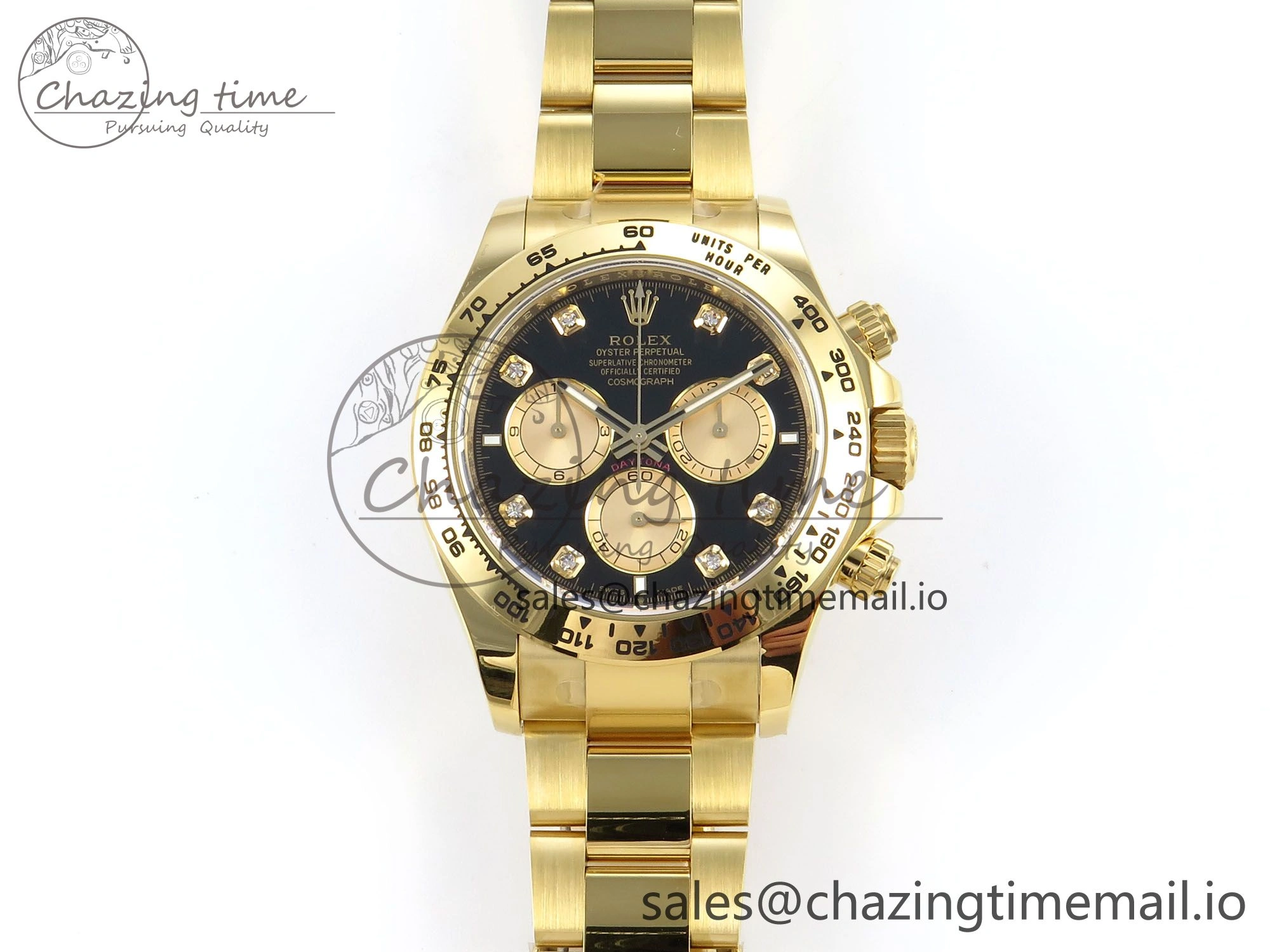Daytona 126508 APSF 1:1 Best Edition Black YG Diamonds Dial on YG Braclet SH4131