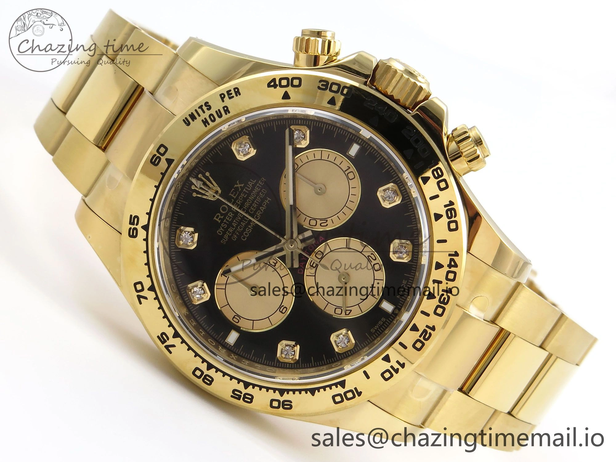 Daytona 126508 APSF 1:1 Best Edition YG Black Diamonds Dial on YG Bracelet SH4131