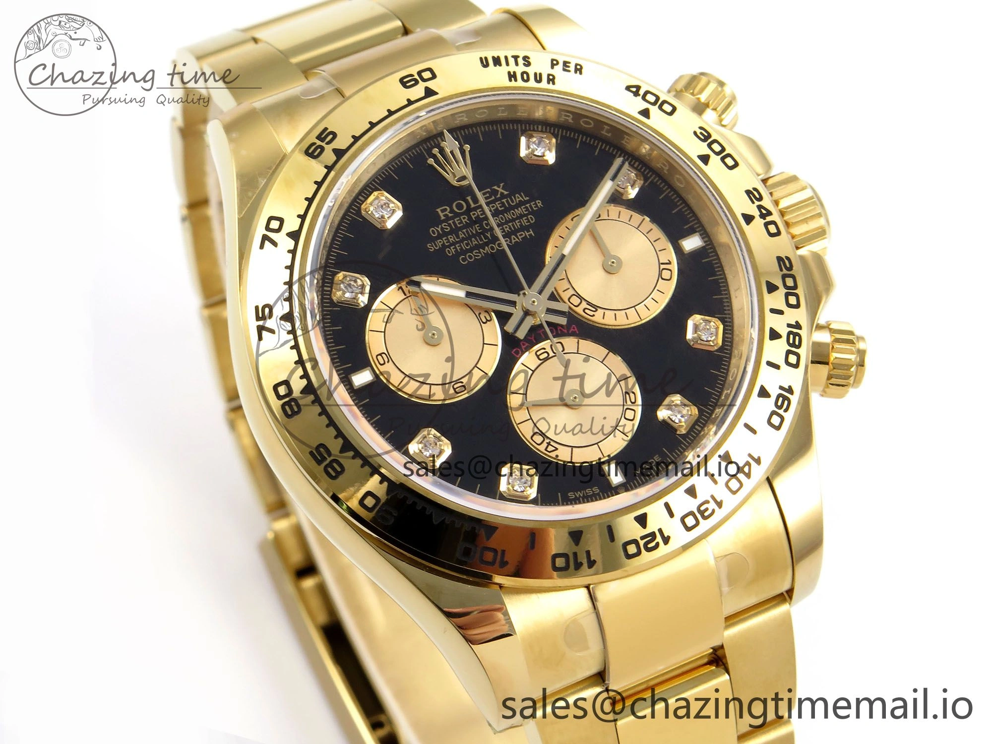 Daytona 126508 APSF 1:1 Best Edition YG Black Diamonds Dial on YG Bracelet SH4131