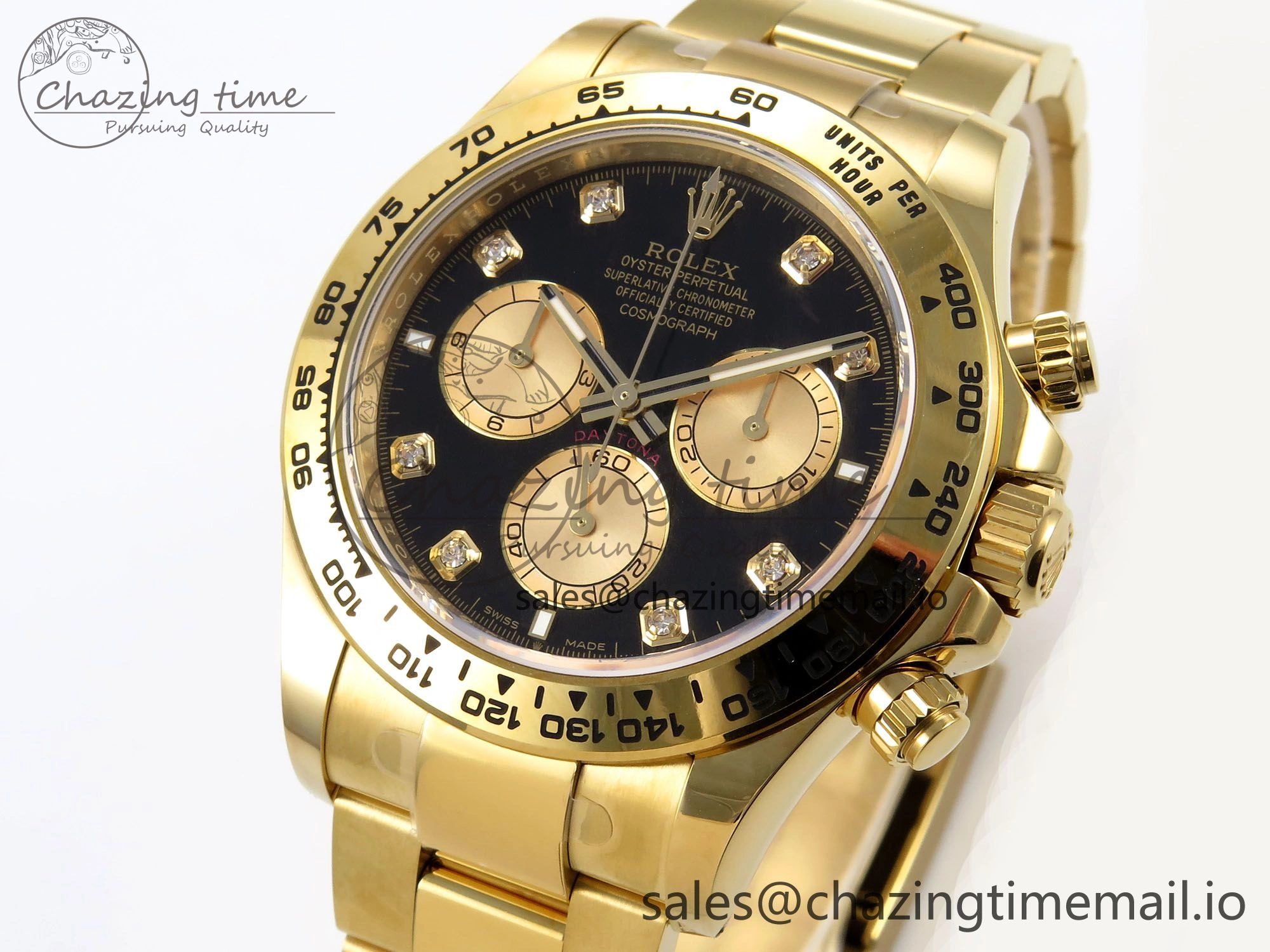 Daytona 126508 APSF 1:1 Best Edition YG Black Diamonds Dial on YG Bracelet SH4131