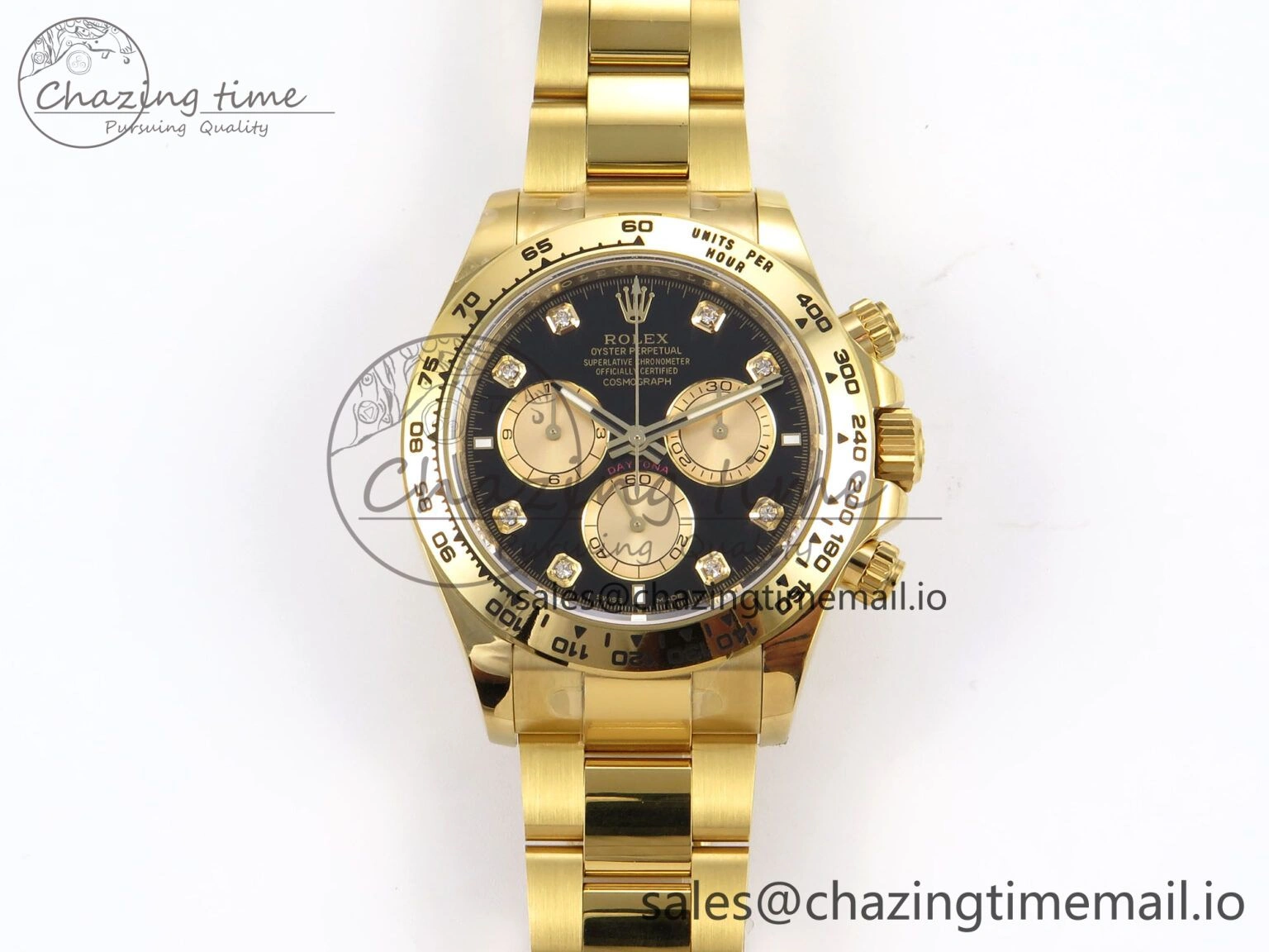 Daytona 126508 APSF 1:1 Best Edition YG Black Diamonds Dial on YG Bracelet SH4131