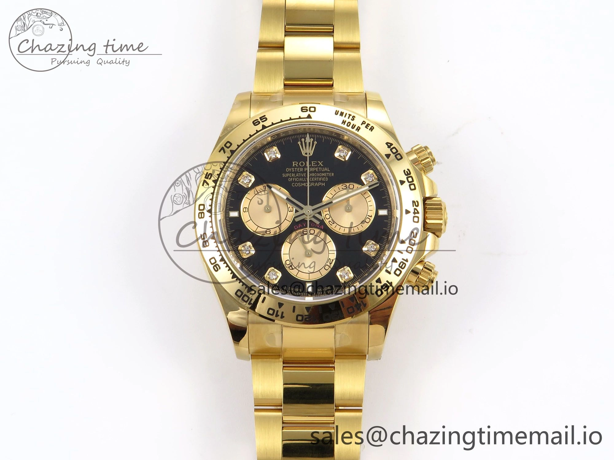 Daytona 126508 APSF 1:1 Best Edition YG Black Diamonds Dial on YG Bracelet SH4131