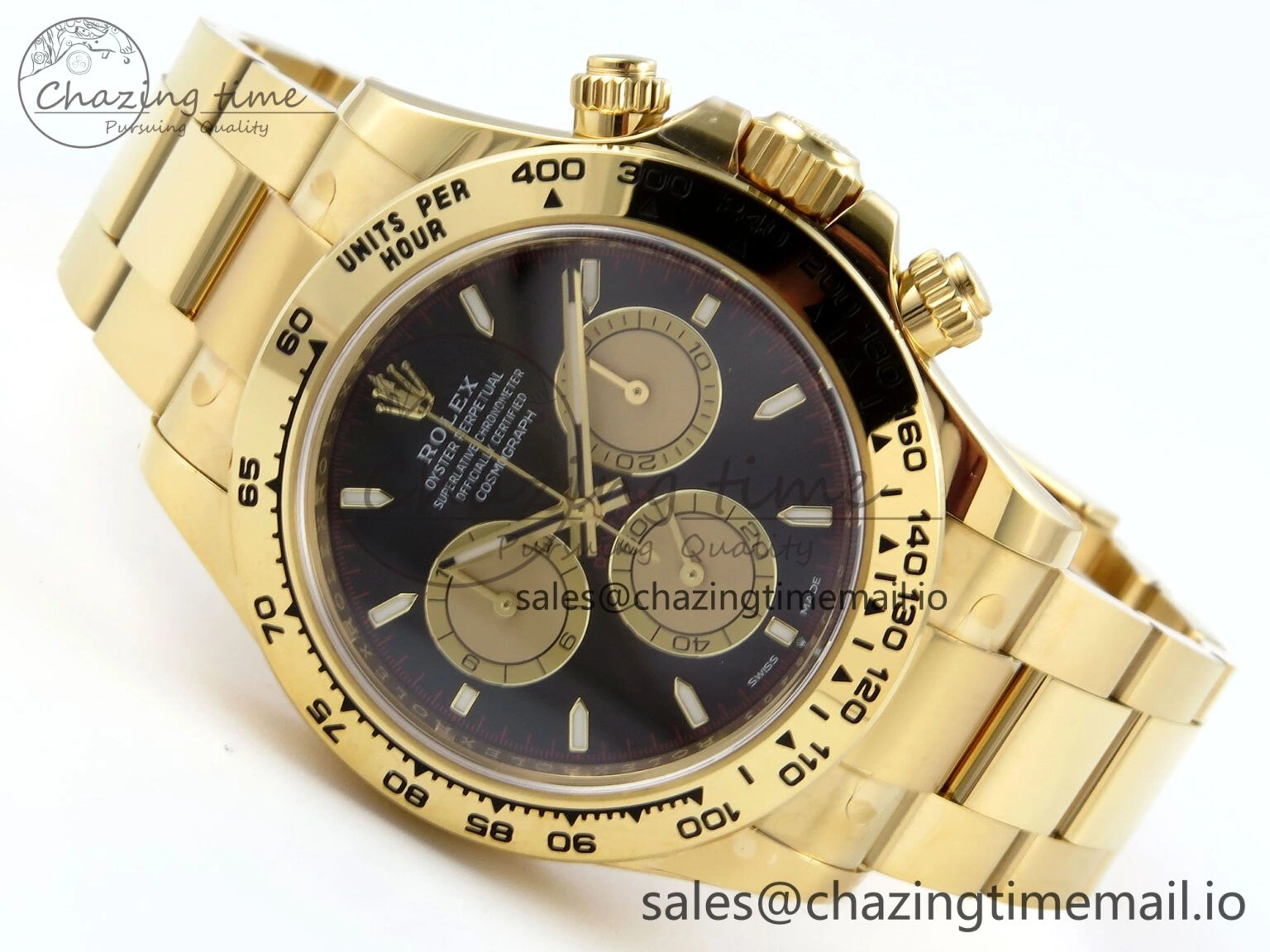 Daytona 126508 Clean 1:1 Best Edition Black YG Dial on YG Bracelet Super Clone DD4131