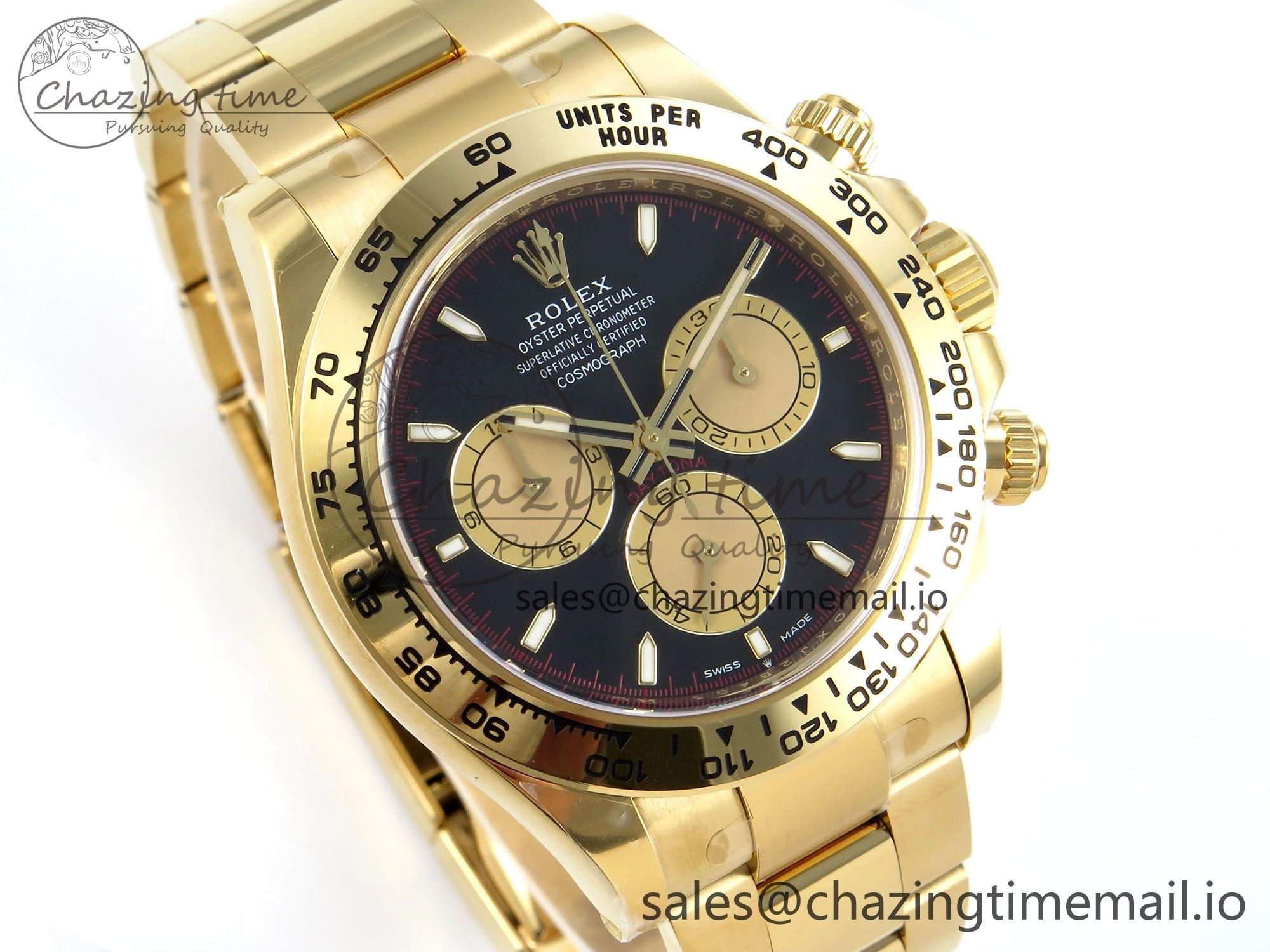 Daytona 126508 Clean 1:1 Best Edition Black YG Dial on YG Bracelet Super Clone DD4131