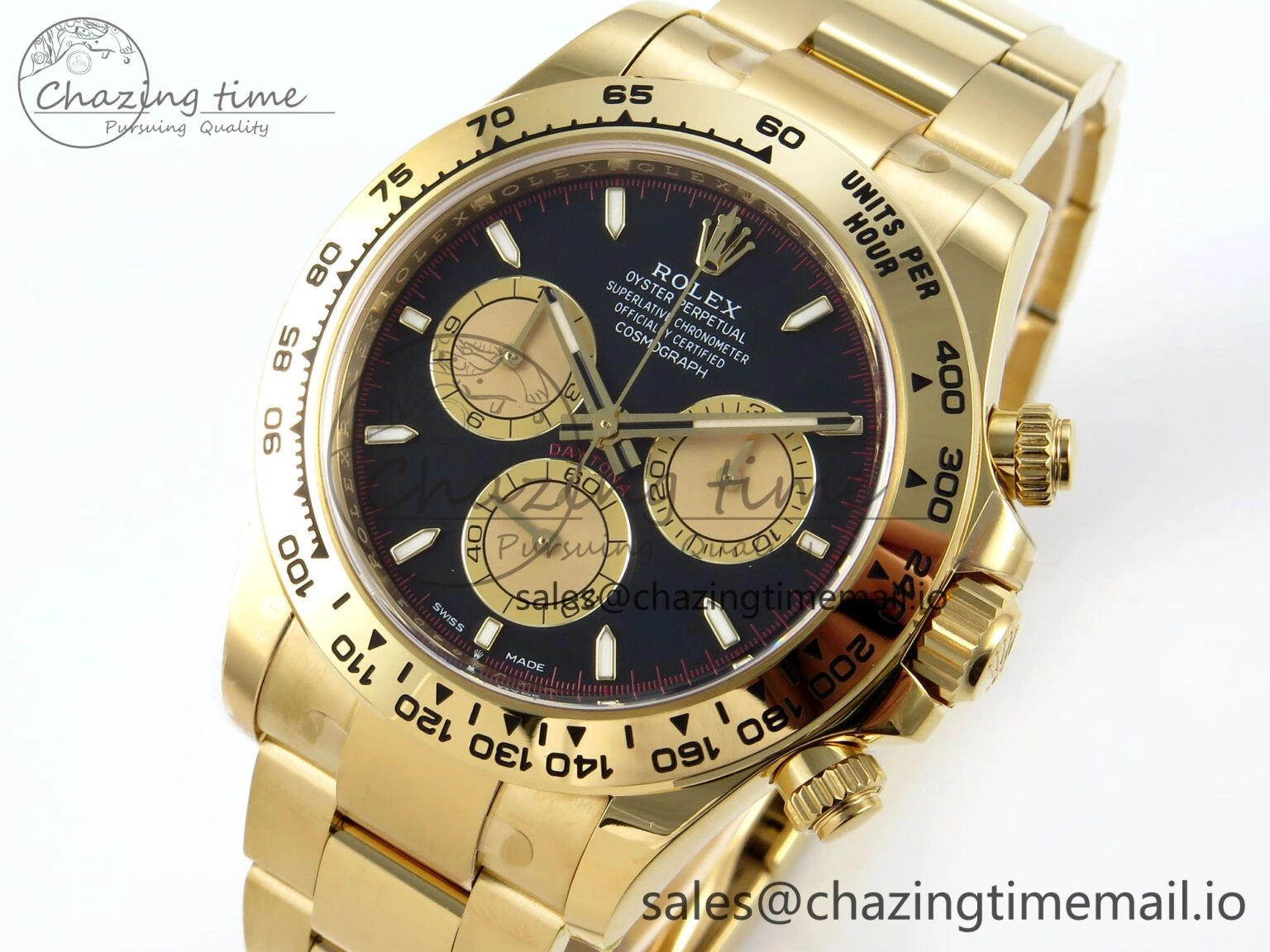 Daytona 126508 Clean 1:1 Best Edition Black YG Dial on YG Bracelet Super Clone DD4131