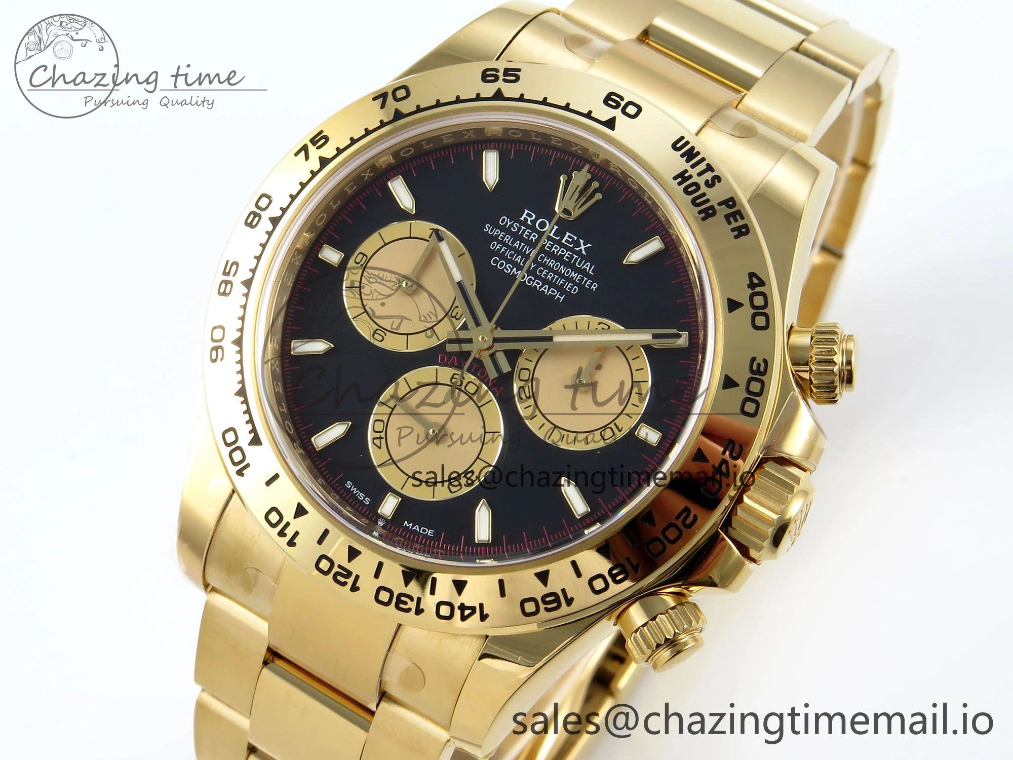 Daytona 126508 Clean 1:1 Best Edition Black YG Dial on YG Bracelet Super Clone DD4131