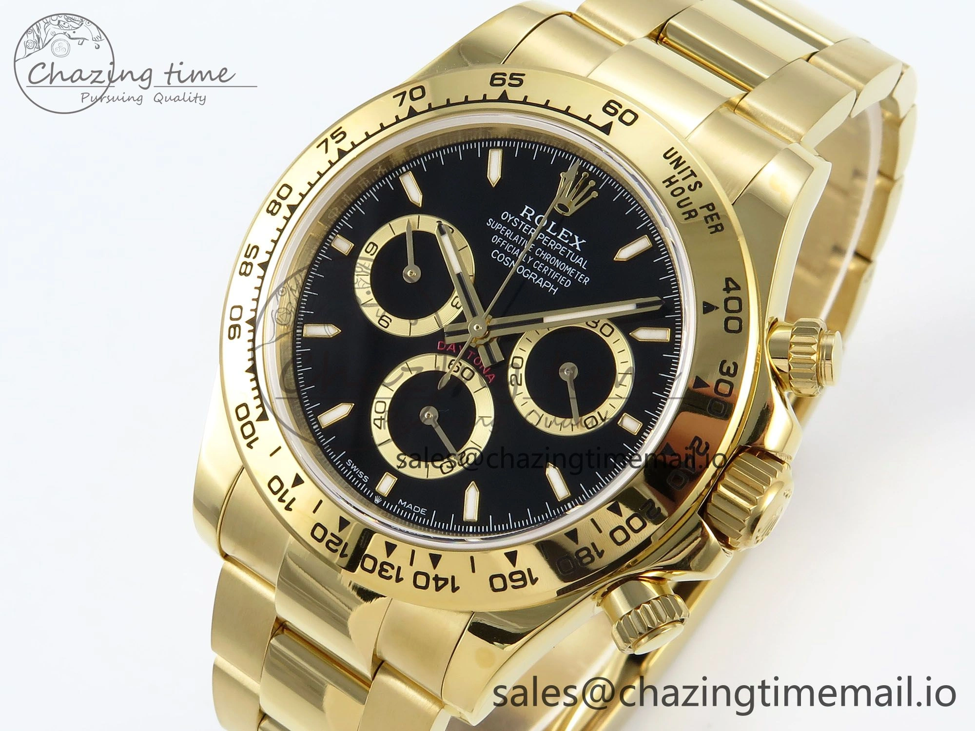 Daytona 126508 QF 1:1 Best Edition Black Dial on YG Braclet SH4131 V5