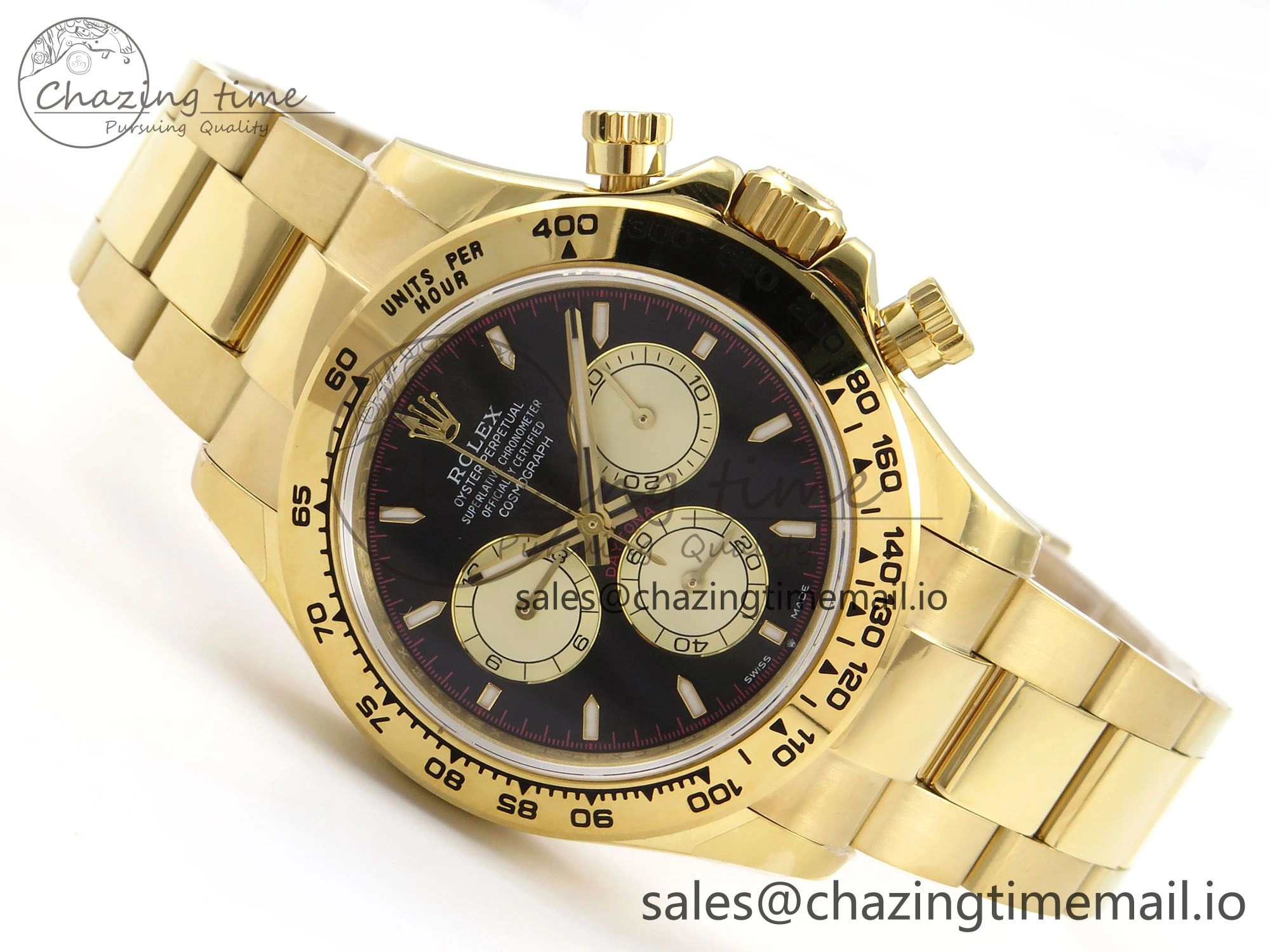 Daytona 126508 QF 1:1 Best Edition Black YG Dial on YG Bracelet SH4131 V6 (Gain Weight）