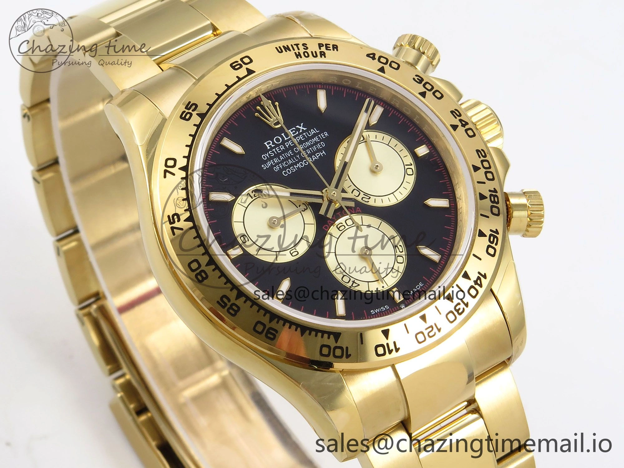 Daytona 126508 QF 1:1 Best Edition Black YG Dial on YG Bracelet SH4131 V6 (Gain Weight）