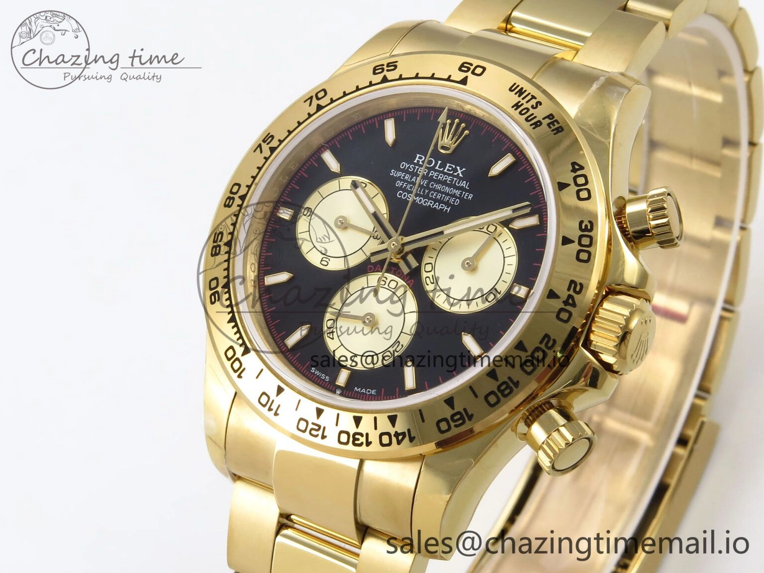 Daytona 126508 QF 1:1 Best Edition Black YG Dial on YG Bracelet SH4131 V6 (Gain Weight）