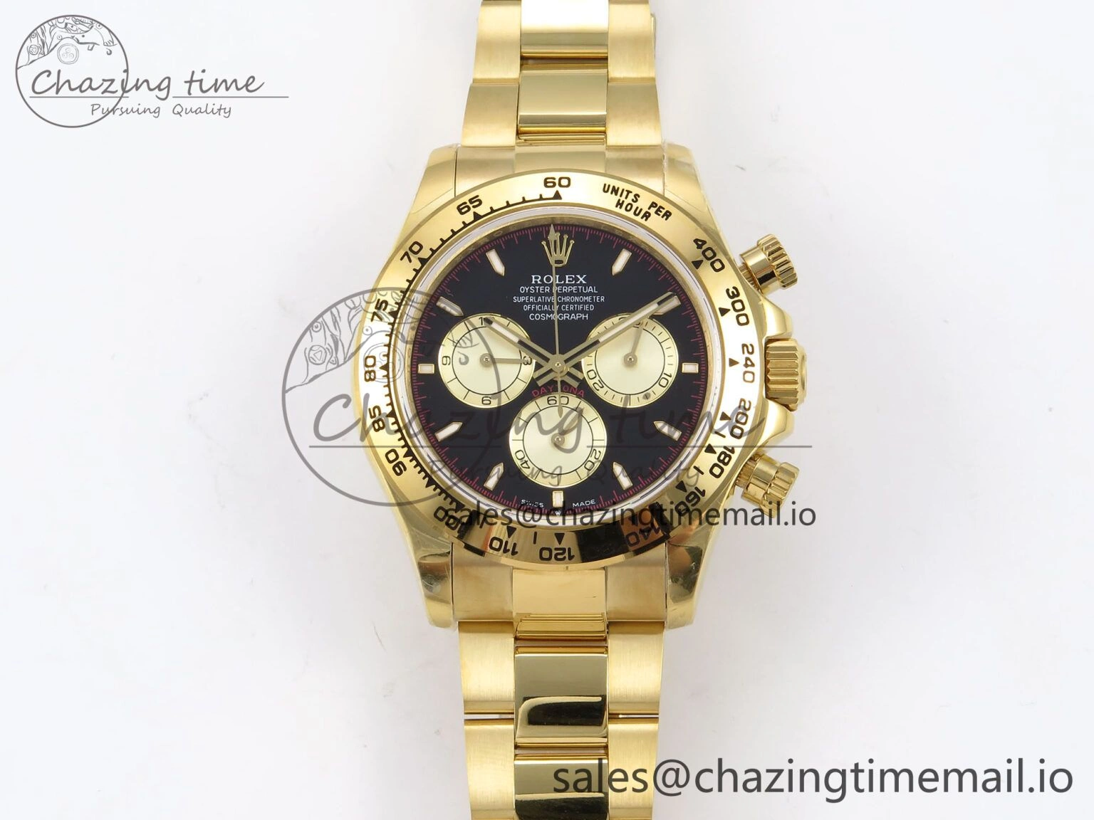 Daytona 126508 QF 1:1 Best Edition Black YG Dial on YG Bracelet SH4131 V6 (Gain Weight）
