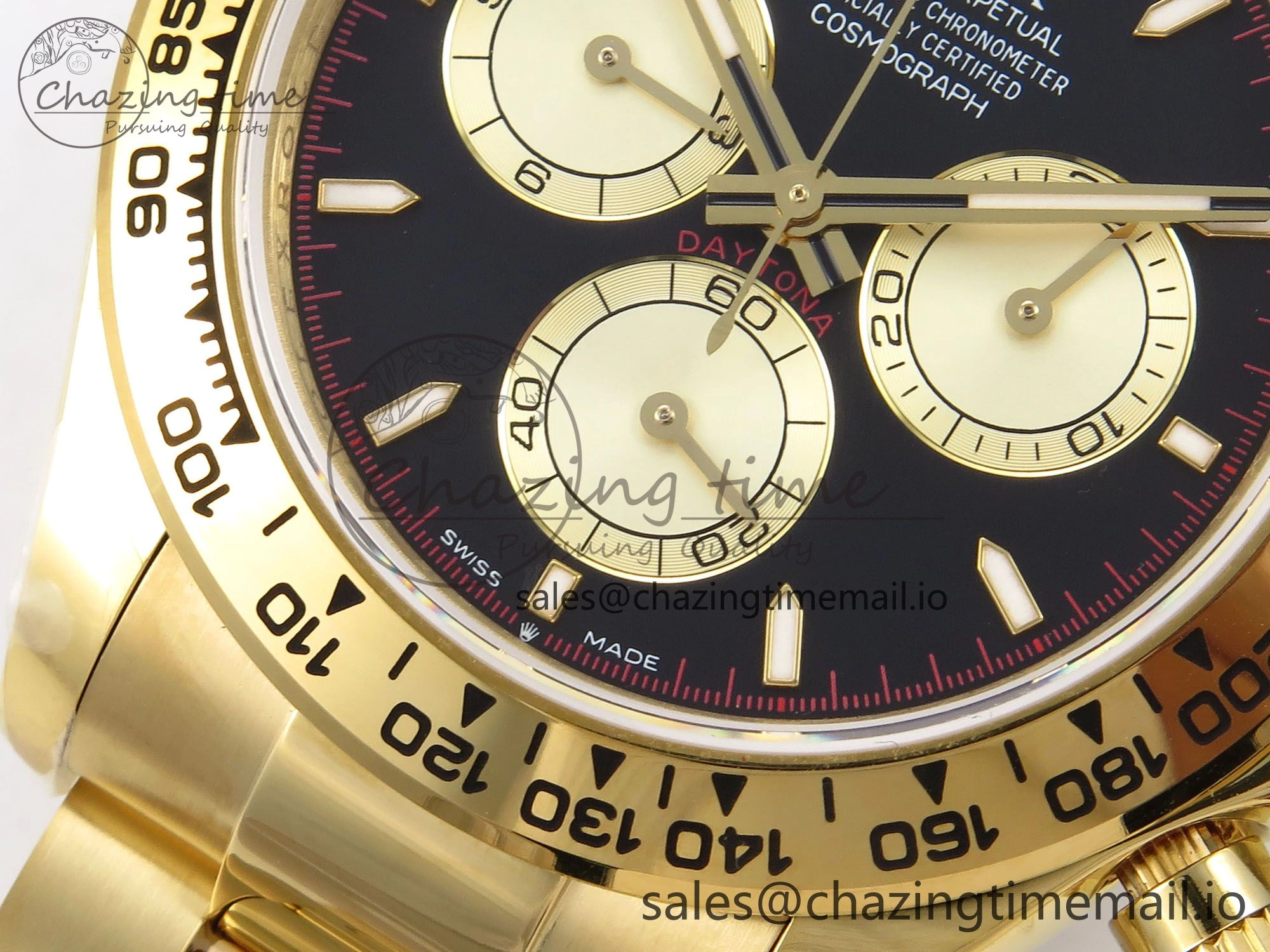 Daytona 126508 QF 1:1 Best Edition Black YG Dial on YG Bracelet SH4131 V6 (Gain Weight）