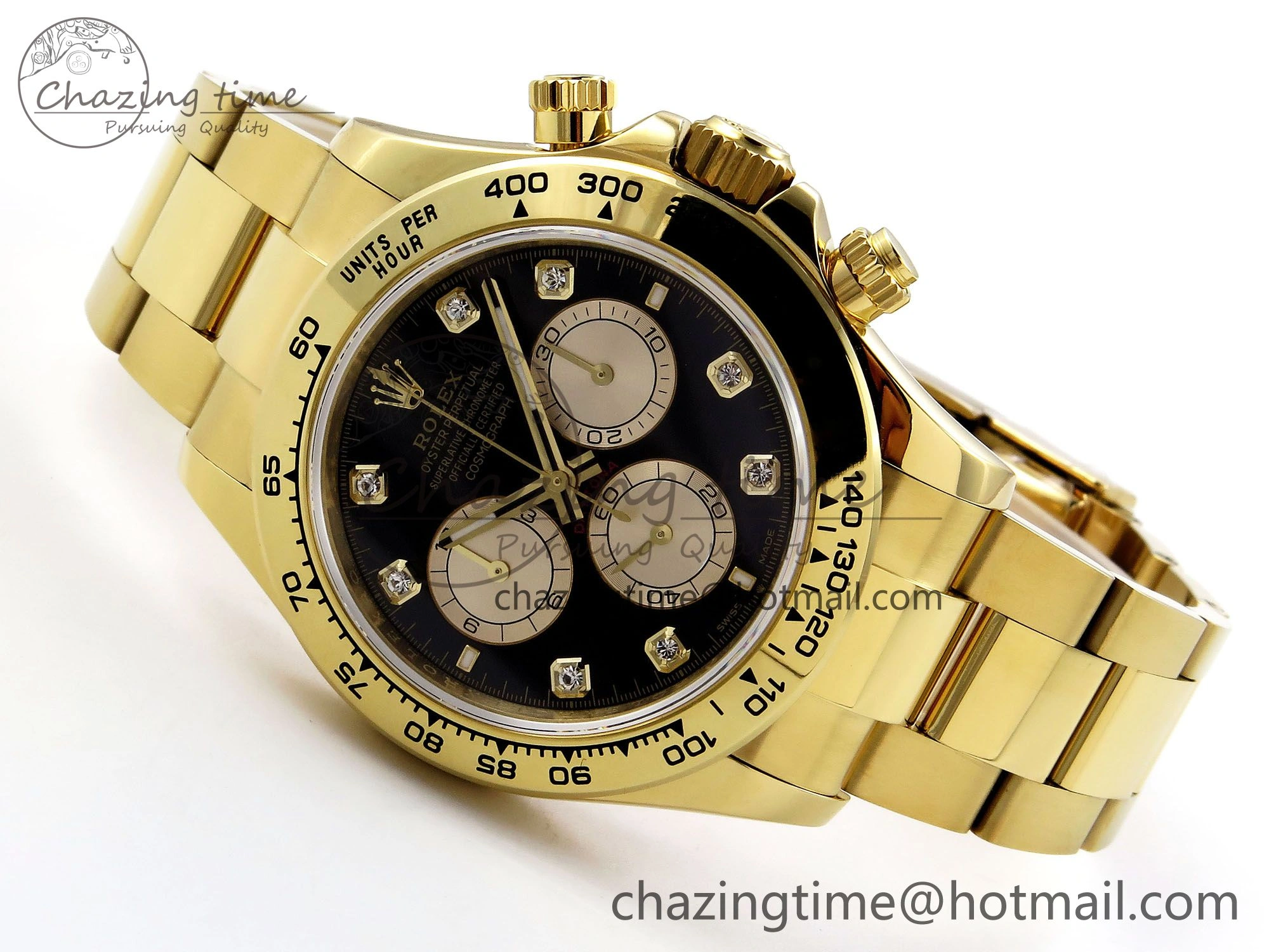 Daytona 126508 QF 1:1 Best Edition Black YG Diamonds Dial on YG Braclet SH4131 V5