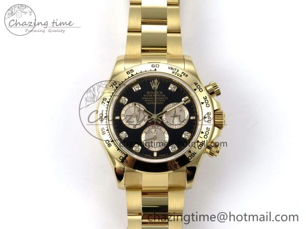 Daytona 126508 QF 1:1 Best Edition Black YG Diamonds Dial on YG Braclet SH4131 V5