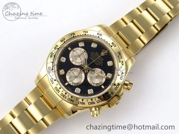Daytona 126508 QF 1:1 Best Edition Black YG Diamonds Dial on YG Braclet SH4131 V5