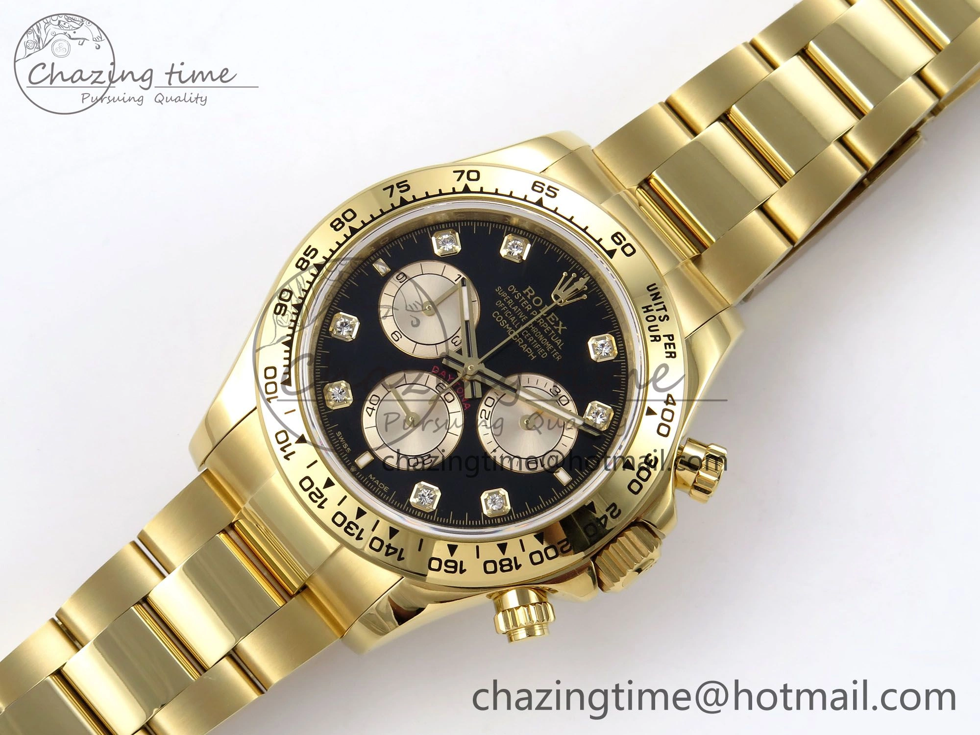 Daytona 126508 QF 1:1 Best Edition Black YG Diamonds Dial on YG Braclet SH4131 V5