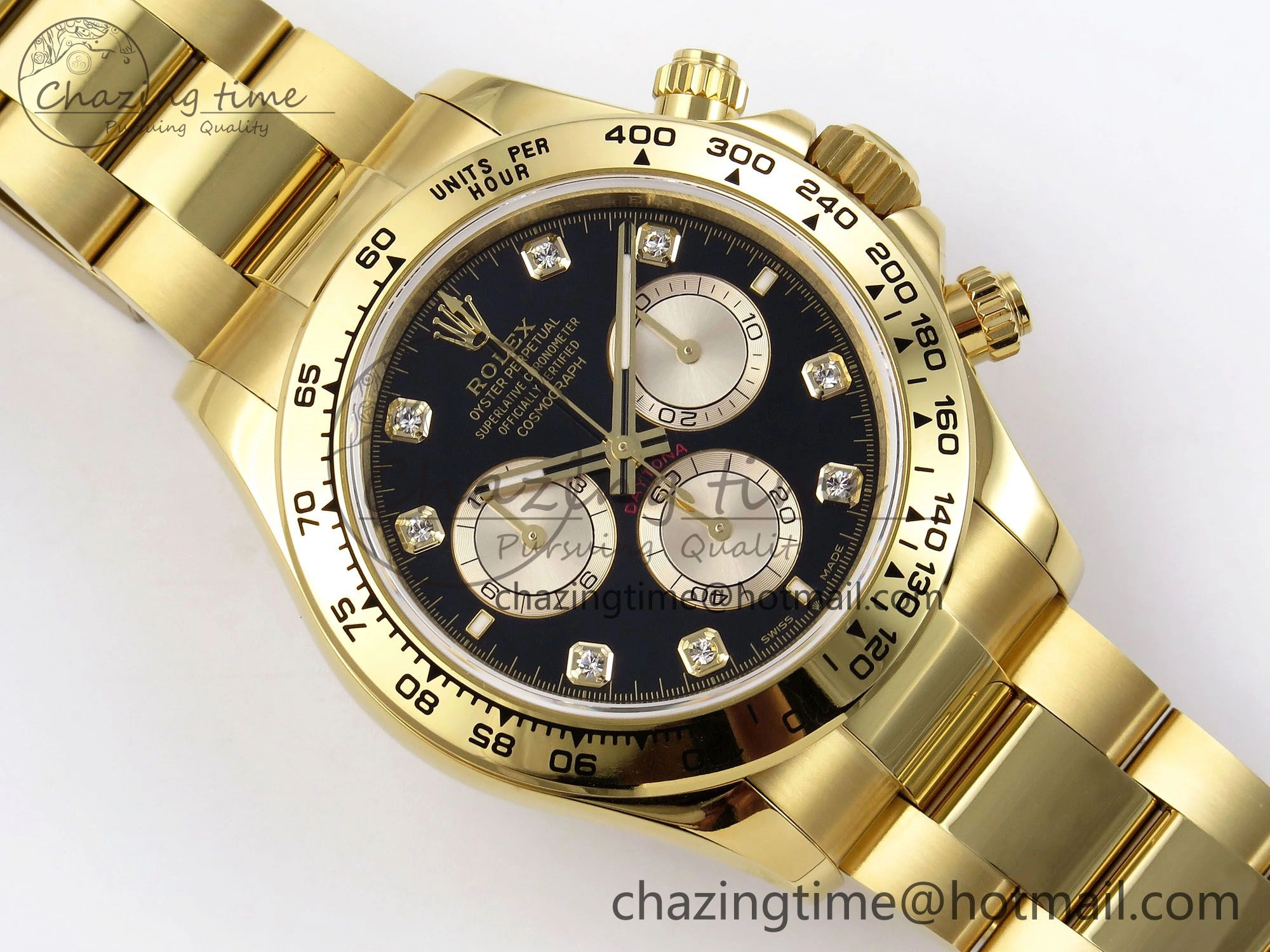 Daytona 126508 QF 1:1 Best Edition Black YG Diamonds Dial on YG Braclet SH4131 V5