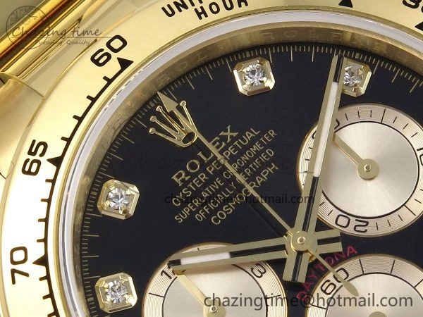 Daytona 126508 QF 1:1 Best Edition Black YG Diamonds Dial on YG Braclet SH4131 V5