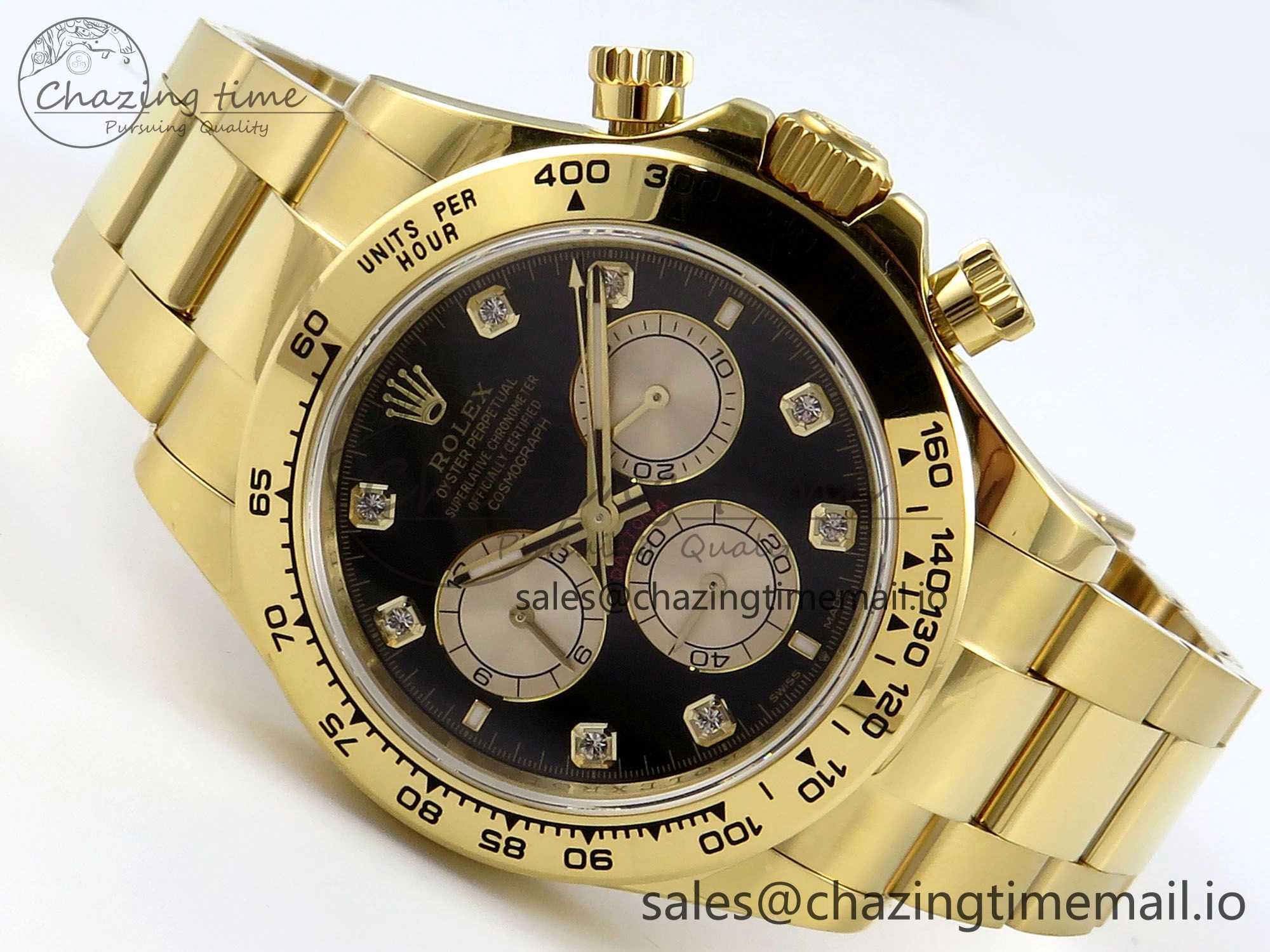 Daytona 126508 QF 1:1 Best Edition Black YG Diamonds Dial on YG Braclet SH4131 V5