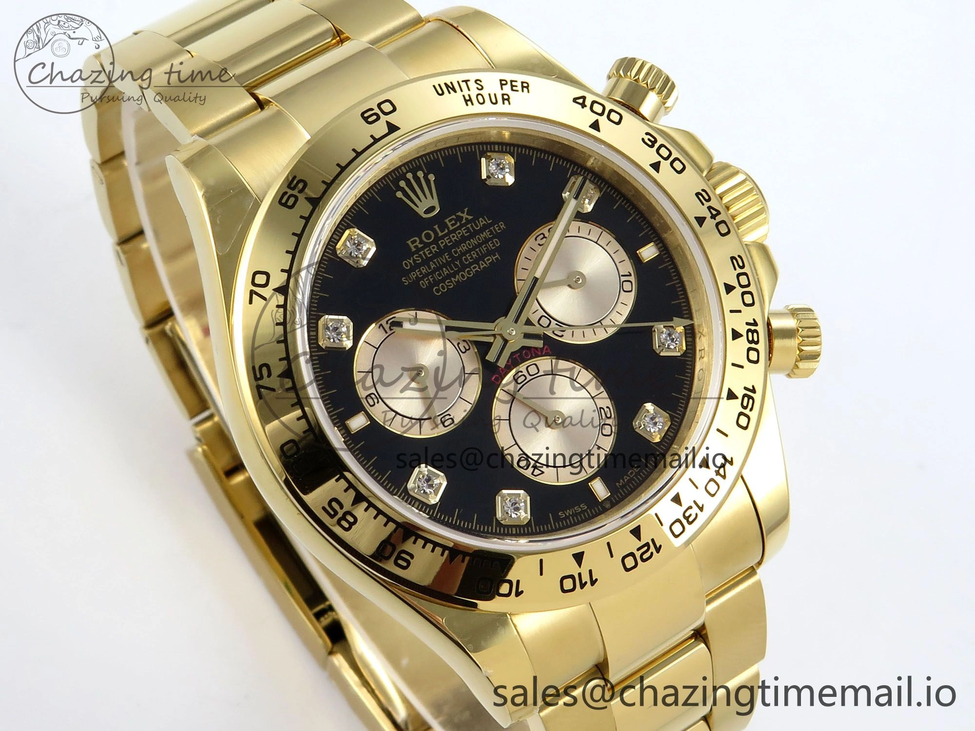 Daytona 126508 QF 1:1 Best Edition Black YG Diamonds Dial on YG Braclet SH4131 V5