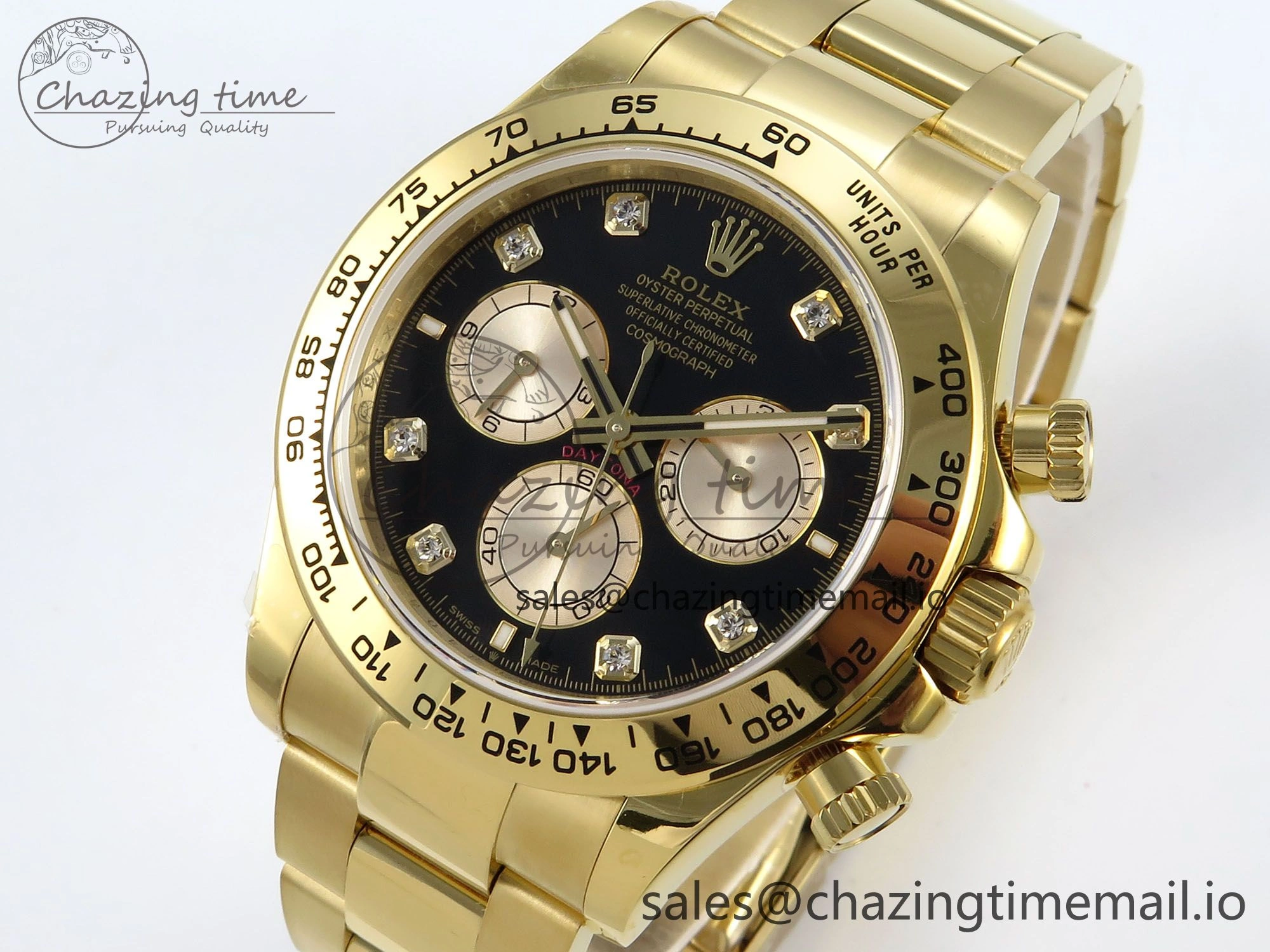 Daytona 126508 QF 1:1 Best Edition Black YG Diamonds Dial on YG Braclet SH4131 V5