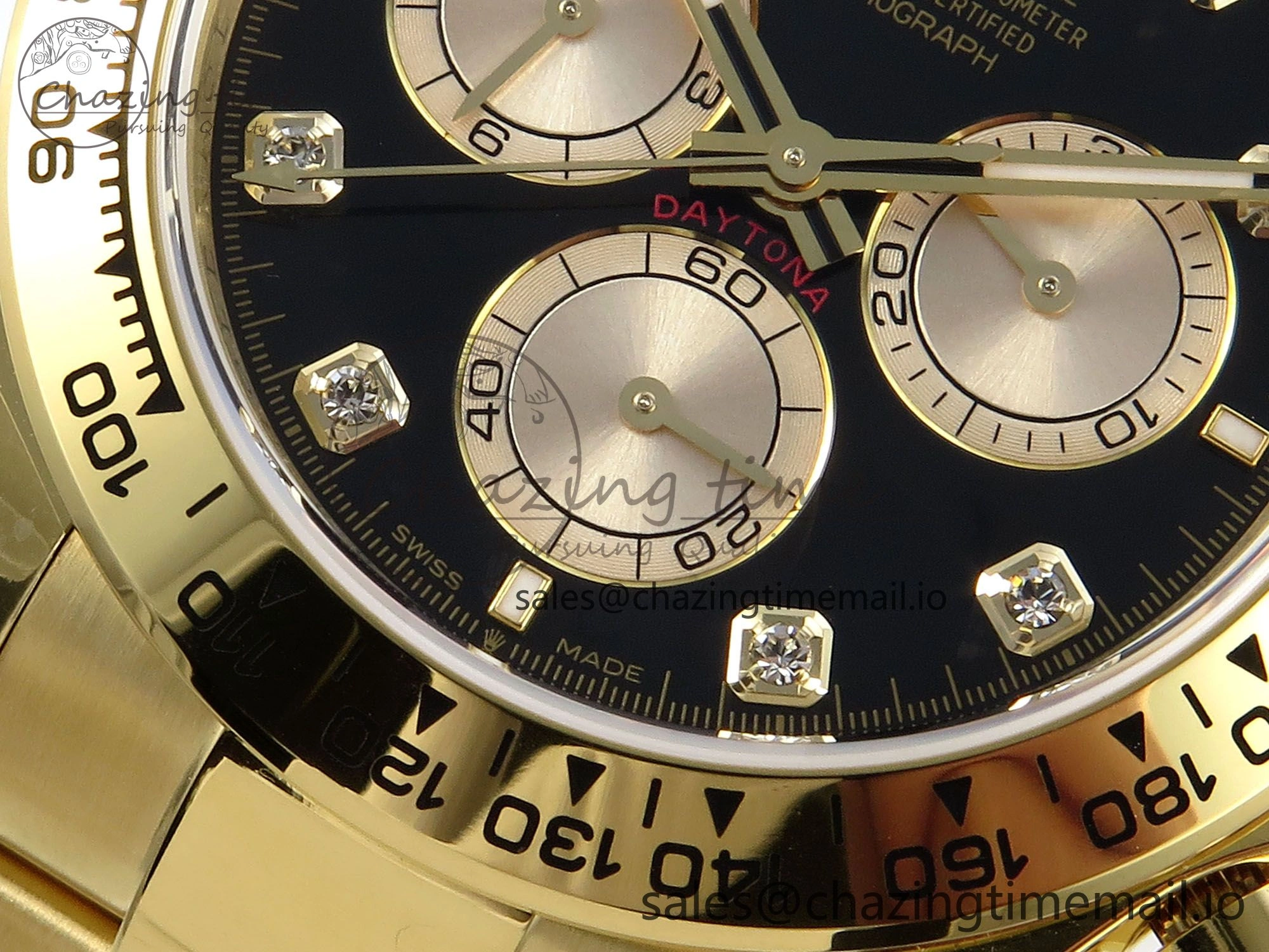 Daytona 126508 QF 1:1 Best Edition Black YG Diamonds Dial on YG Braclet SH4131 V5