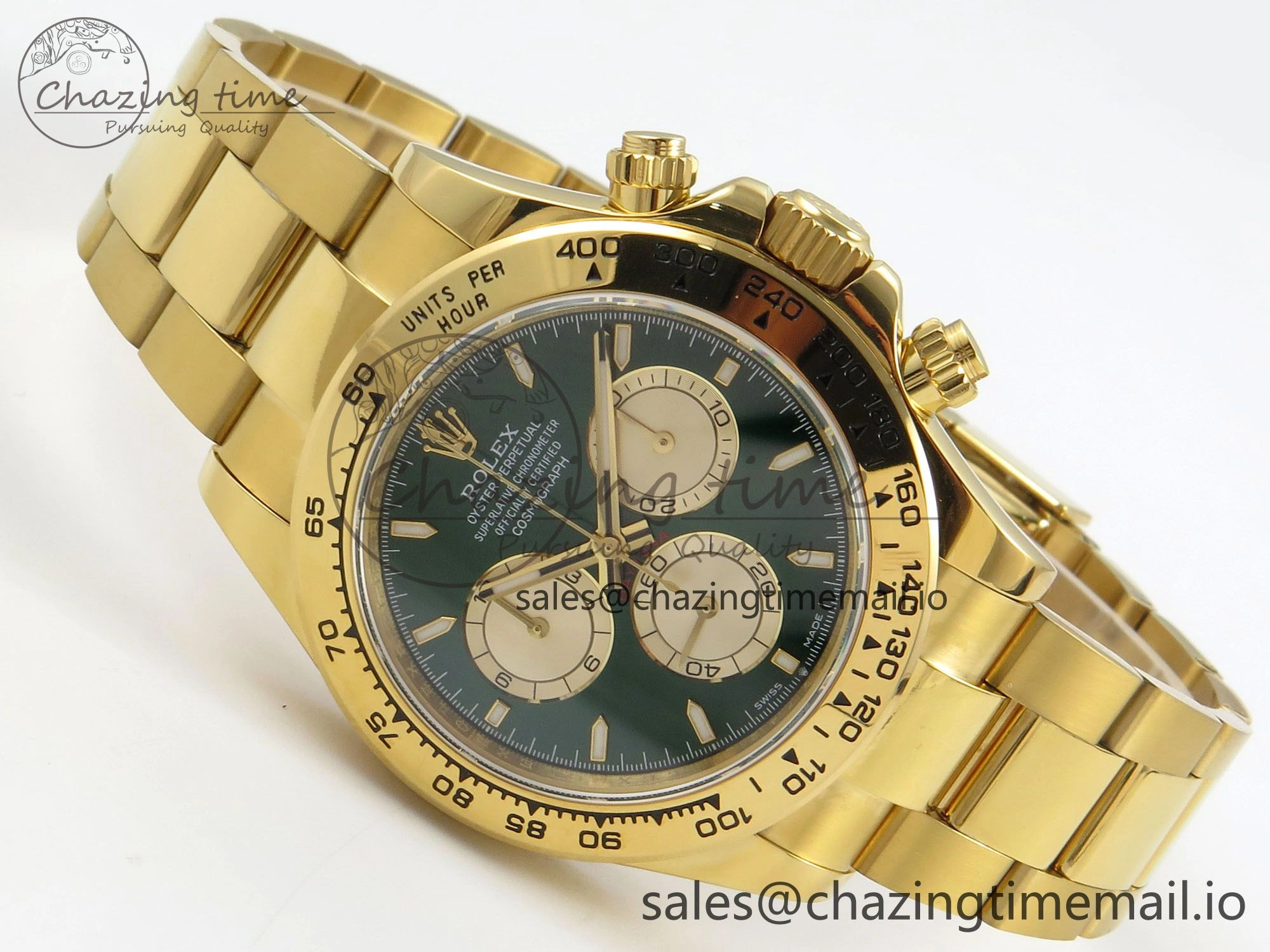Daytona 126508 QF 1:1 Best Edition Green Dial Stick Markers On YG Bracelet SH4131 V6（Gain Weight）