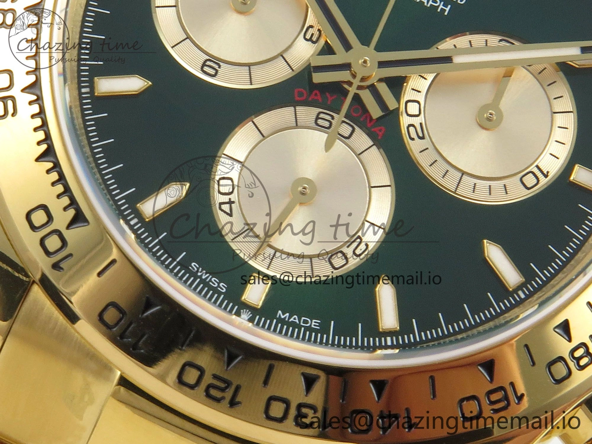 Daytona 126508 QF 1:1 Best Edition Green Dial Stick Markers On YG Bracelet SH4131 V6（Gain Weight）