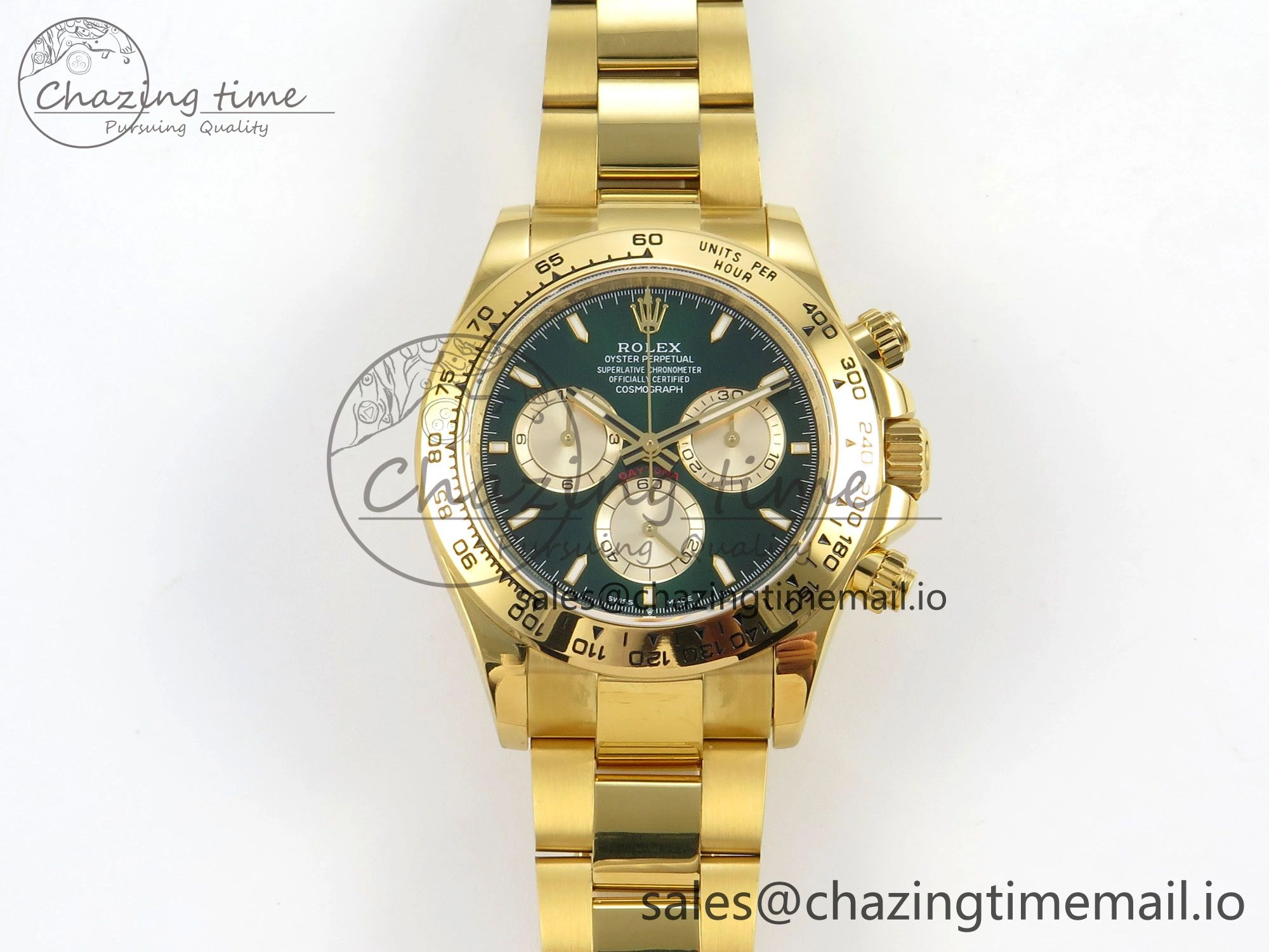 Daytona 126508 QF 1:1 Best Edition Green Dial Stick Markers On YG Bracelet SH4131 V6（Gain Weight）