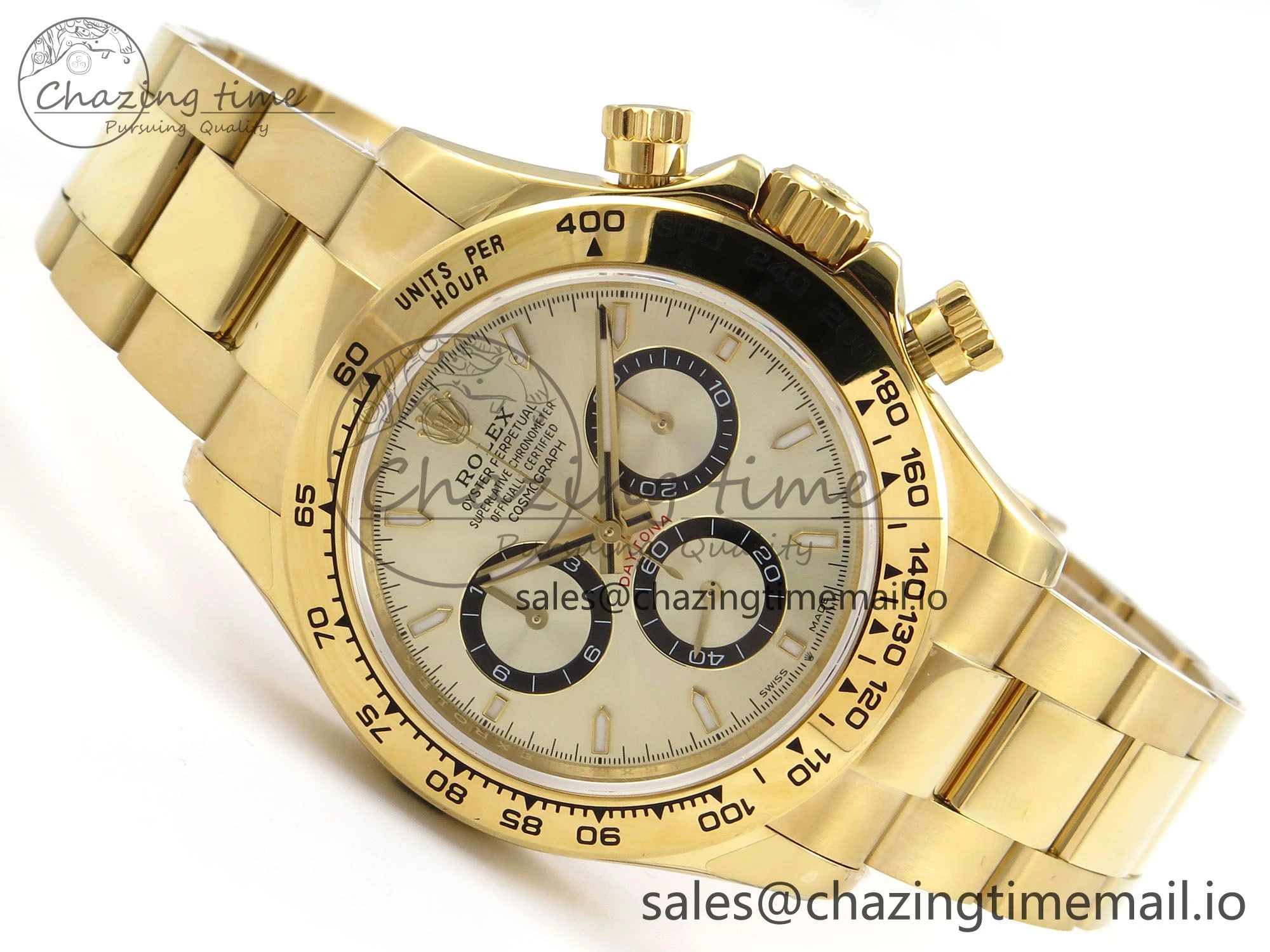 Daytona 126508 QF 1:1 Best Edition YG Black Dial on YG Bracelet SH4131 V6 (Gain Weight）