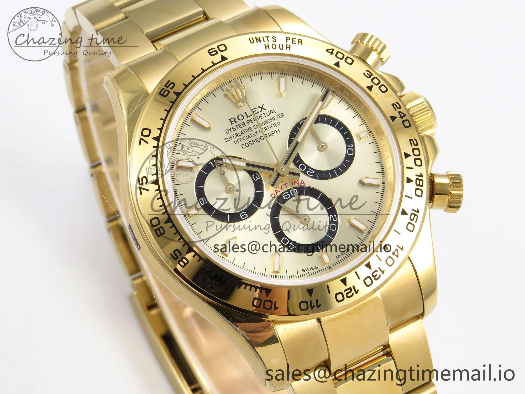 Daytona 126508 QF 1:1 Best Edition YG Black Dial on YG Bracelet SH4131 V6 (Gain Weight）