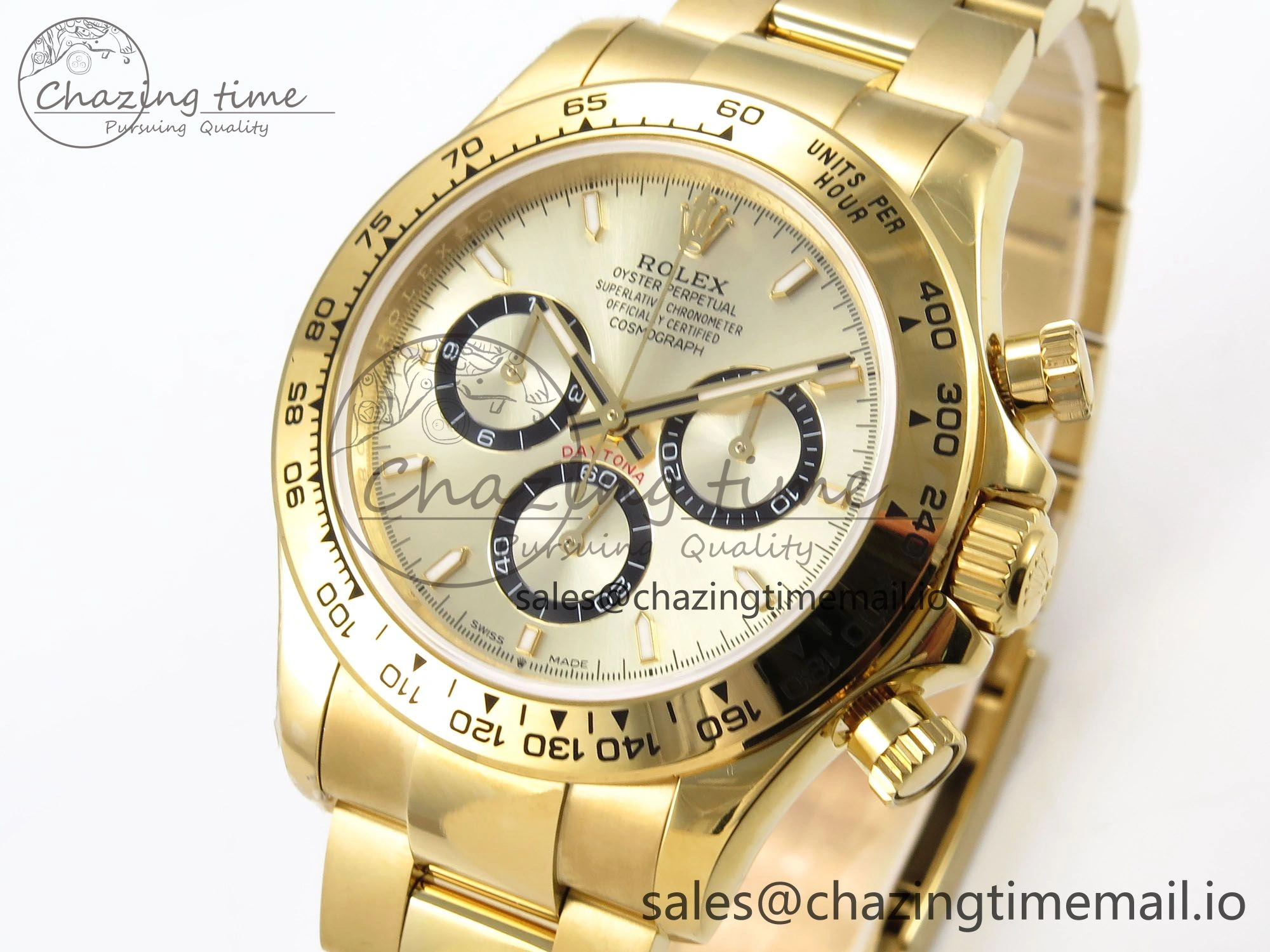 Daytona 126508 QF 1:1 Best Edition YG Black Dial on YG Bracelet SH4131 V6 (Gain Weight）