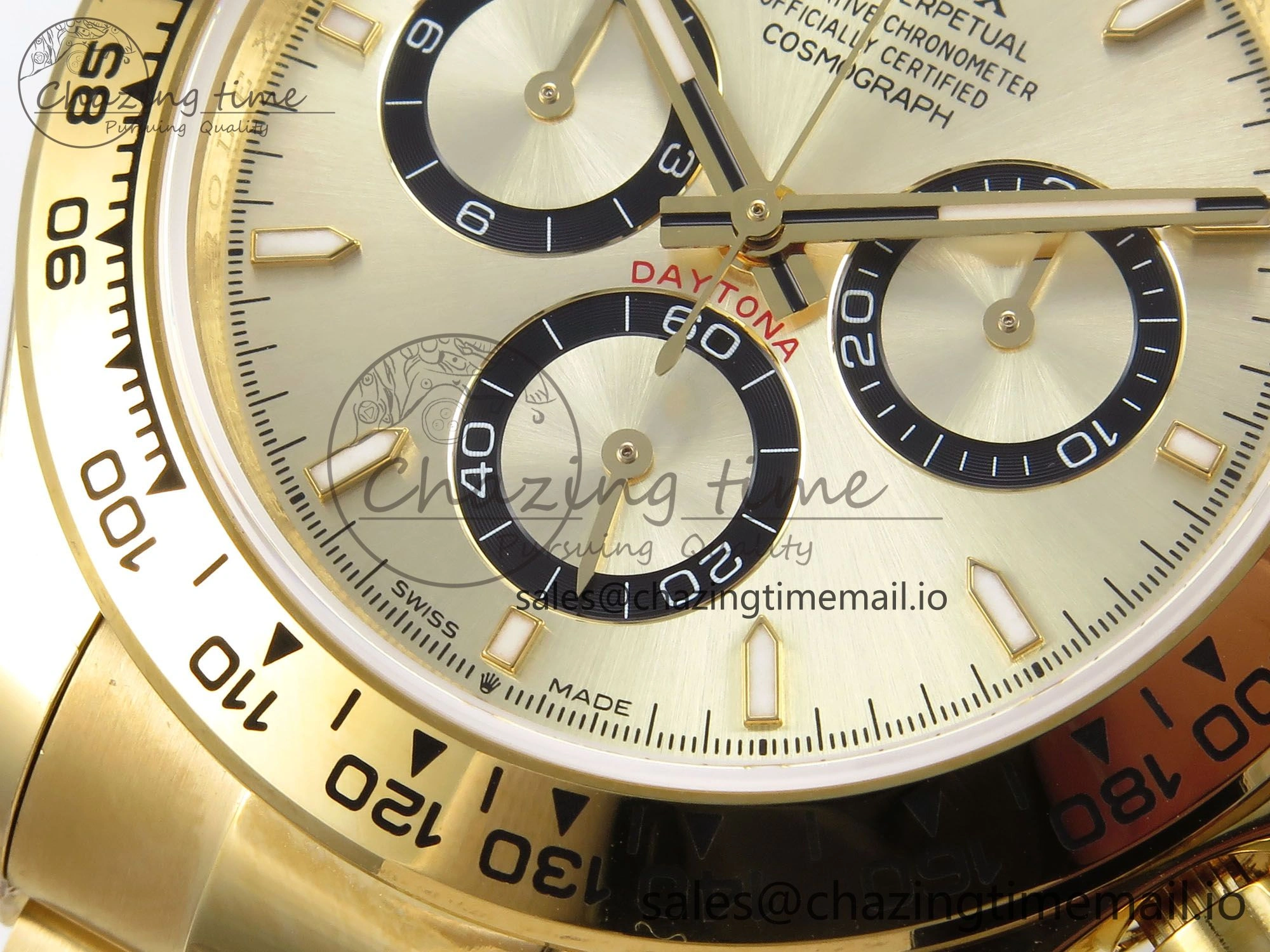 Daytona 126508 QF 1:1 Best Edition YG Black Dial on YG Bracelet SH4131 V6 (Gain Weight）
