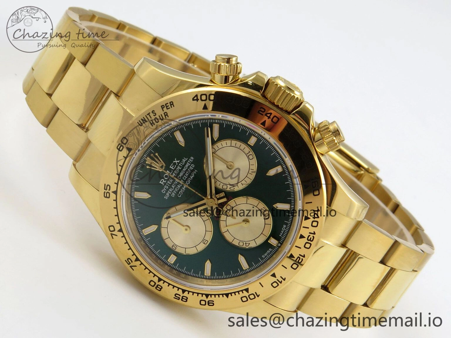 Daytona 126508 SWF 1:1 Best Edition Green Dial Stick Markers On YG Bracelet SH4131（Gain Weight）